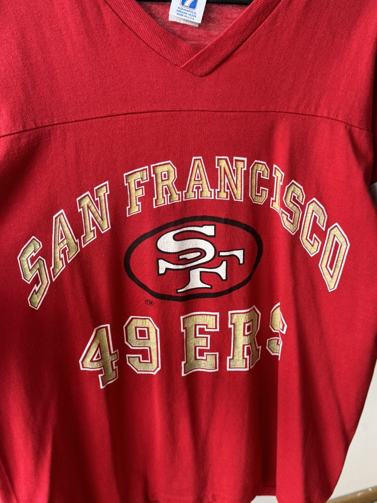 NFL Vintage 90's San Francisco 49ers Logo 7 Jersey Tee Size US XL / EU 56 / 4 - 4 Thumbnail