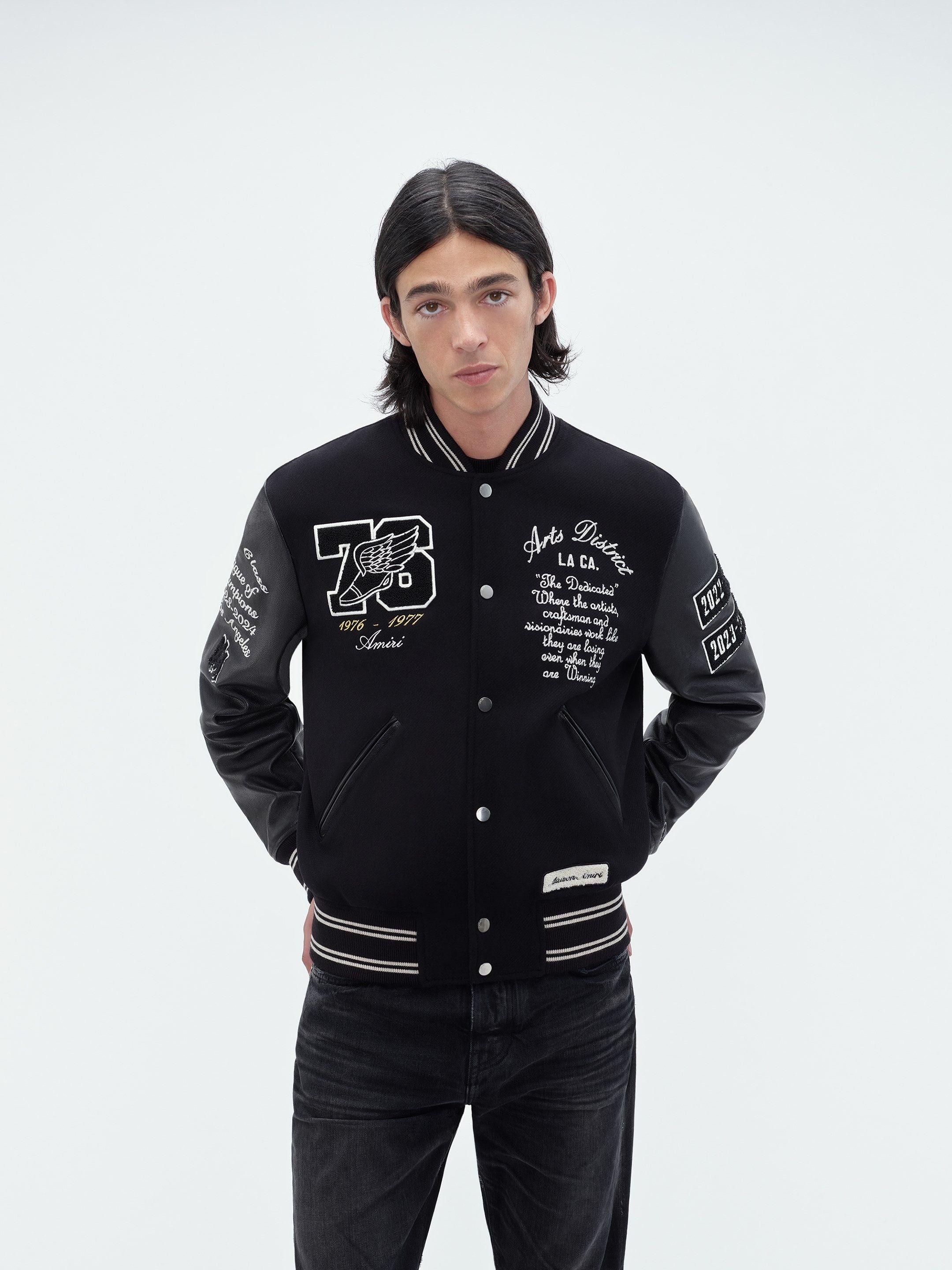 Amiri oc11z0225 Eagle Varsity Bomber Jacket in Black Size US L / EU 52-54 / 3 - 4 Thumbnail