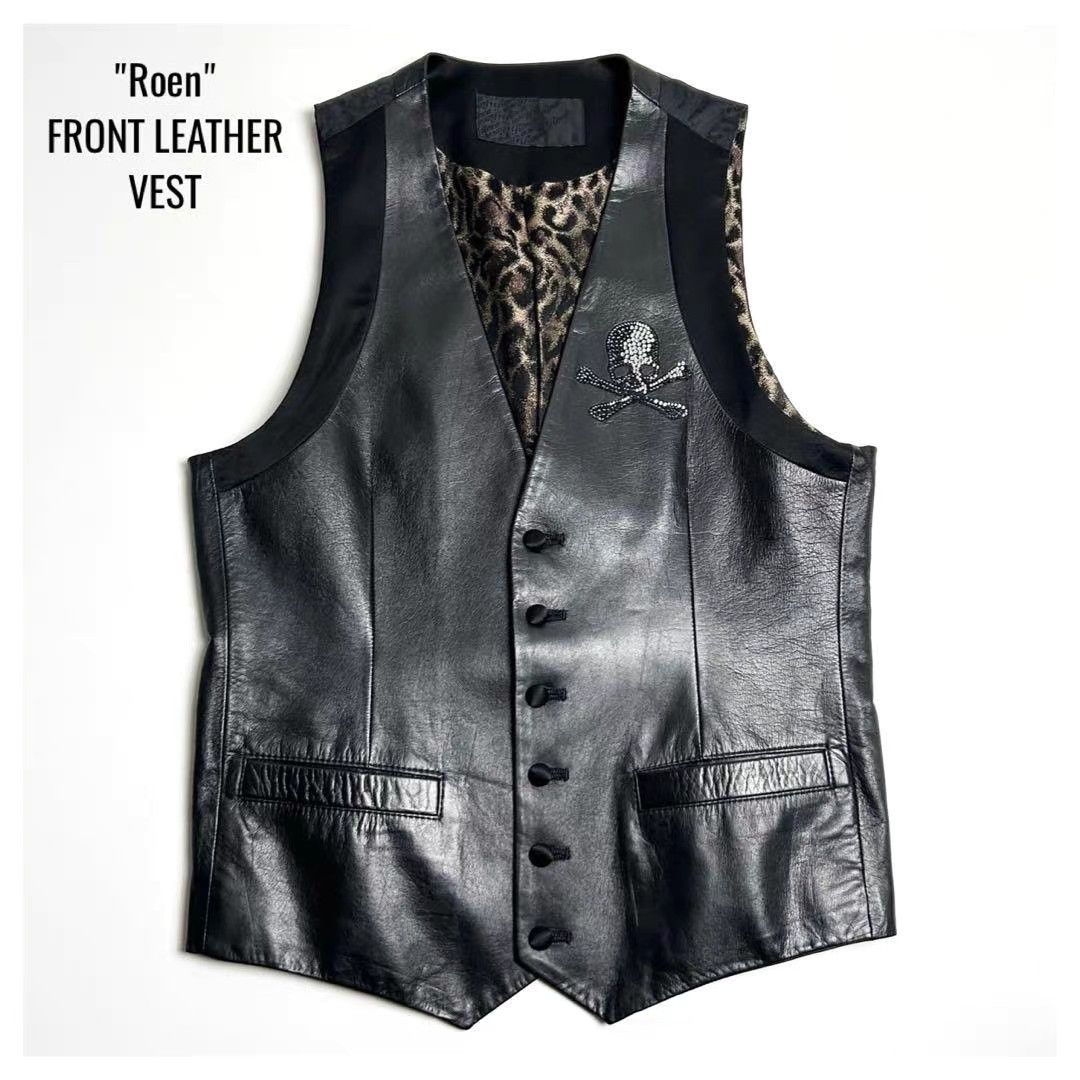 Roen Roen Cow Leather Crystal Skull Vest K11 Size US S / EU 44-46 / 1 - 1 Thumbnail