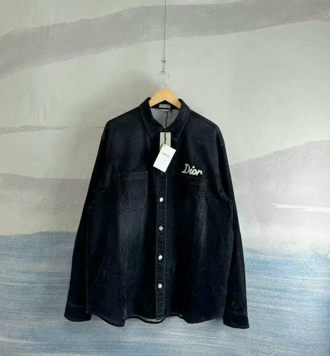 Dior Dior Dark Blue Suede Work Shirt Size 43 Size US XL / EU 56 / 4 - 1 Thumbnail