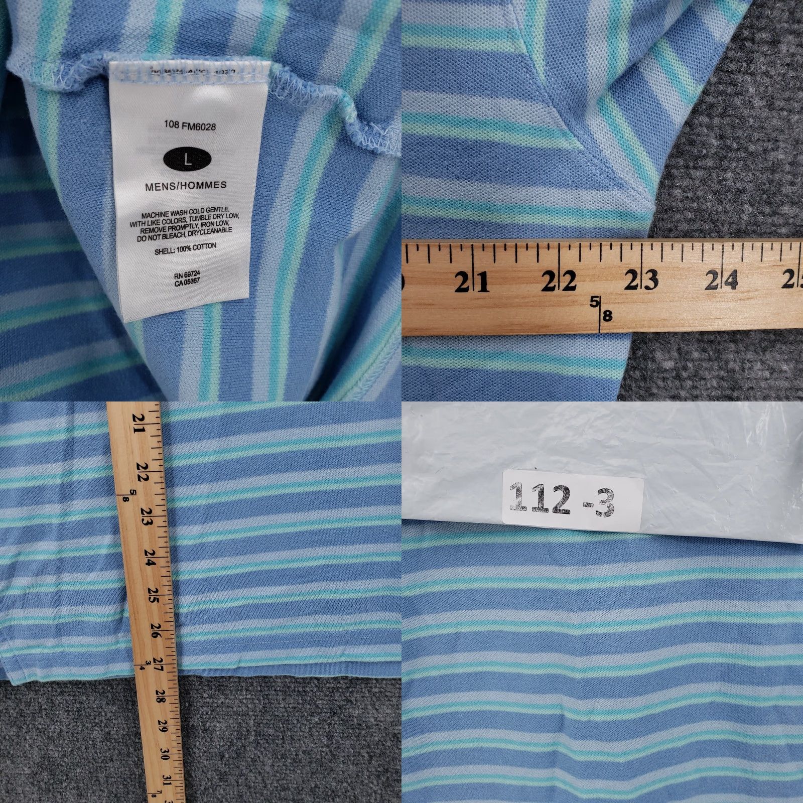 Vintage Columbia Polo Shirt Mens L Blue Striped Short Sleeve Collared Shirt Polo Size US L / EU 52-54 / 3 - 8 Thumbnail