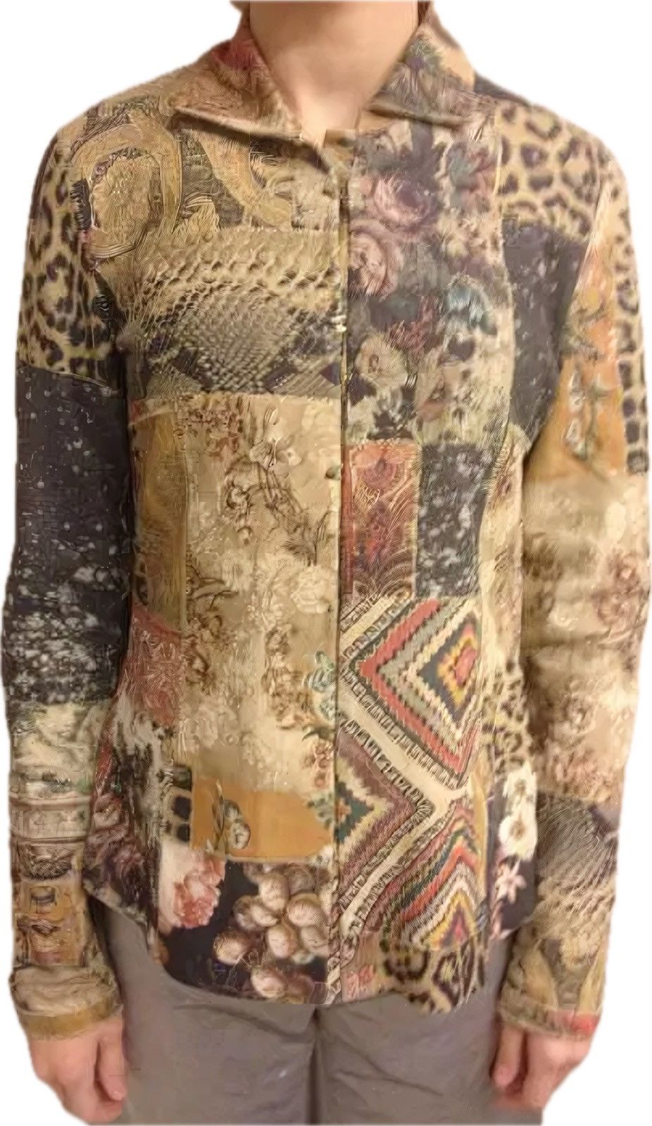 Roberto Cavalli ARCHIVE SUEDE RENAISSANCE PRINTED JACKET | Grailed 