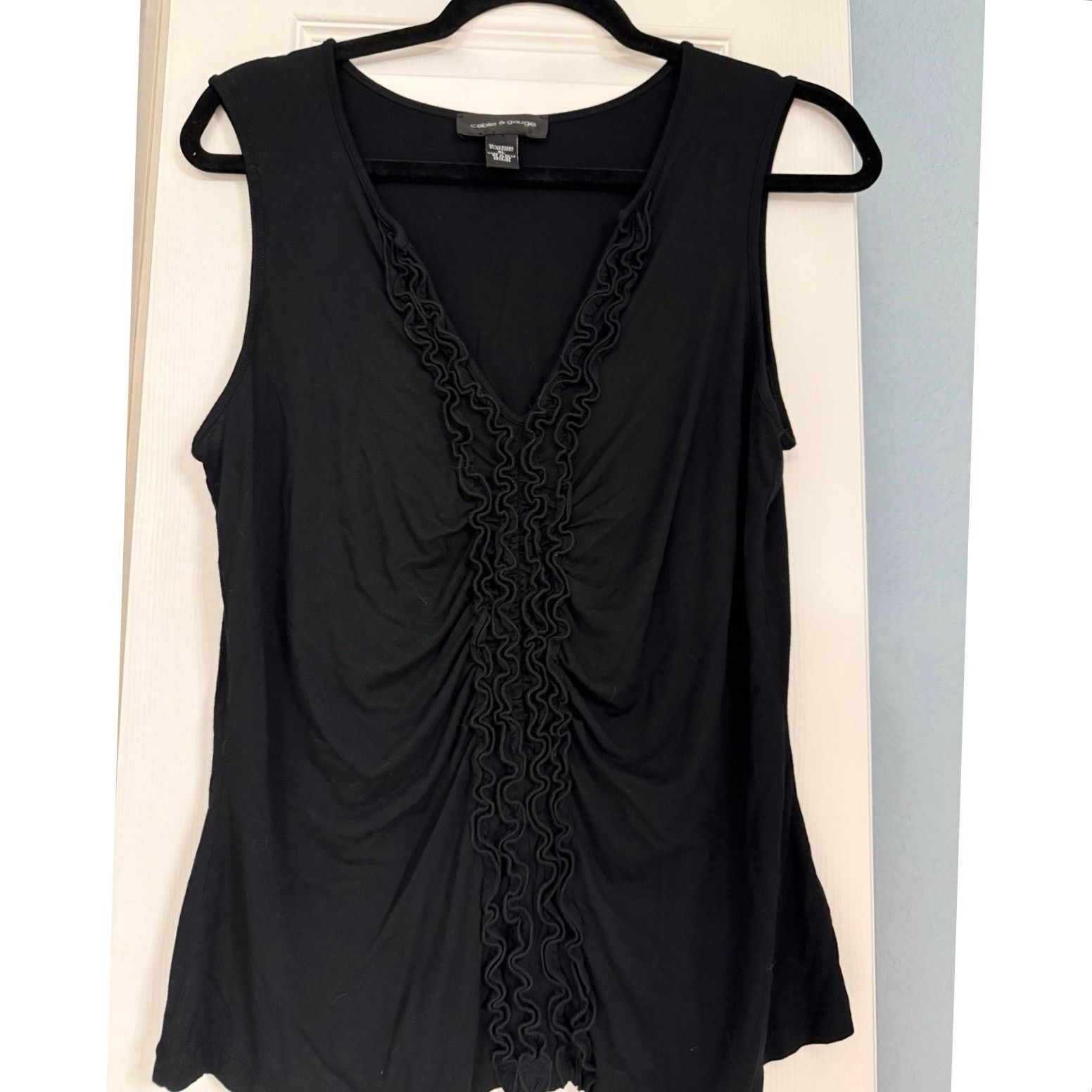 Other Cable & Gauge Ruched Ruffle Front Tank Size XL / US 12-14 / IT 48-50 - 2 Thumbnail
