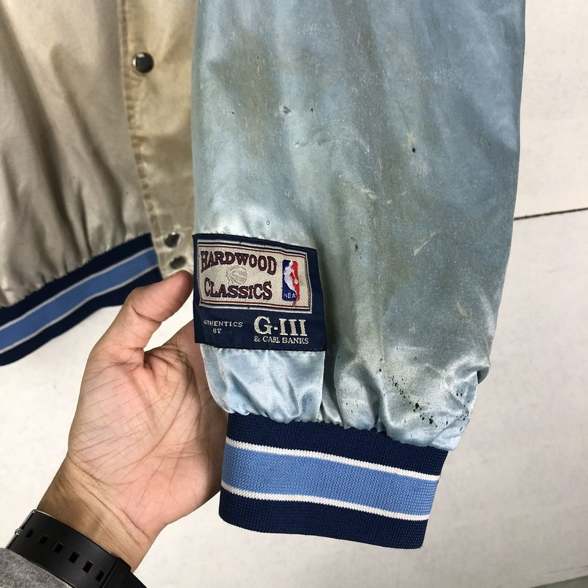 NBA 🔥VINTAGE BOMBER JACKET LAKERS SPELL OUT HARDWOOD CLASSIC Size US XL / EU 56 / 4 - 15 Thumbnail