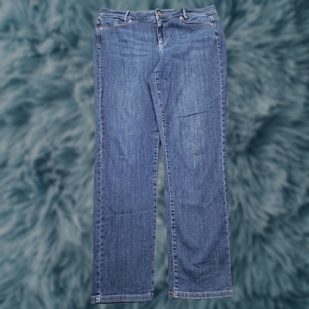 J. Jill J. Jill Weekender Jeans Womens 10 Blue Denim Dark Wash Stretch Straight Leg Size 32" / US 10 / IT 46 - 1 Thumbnail