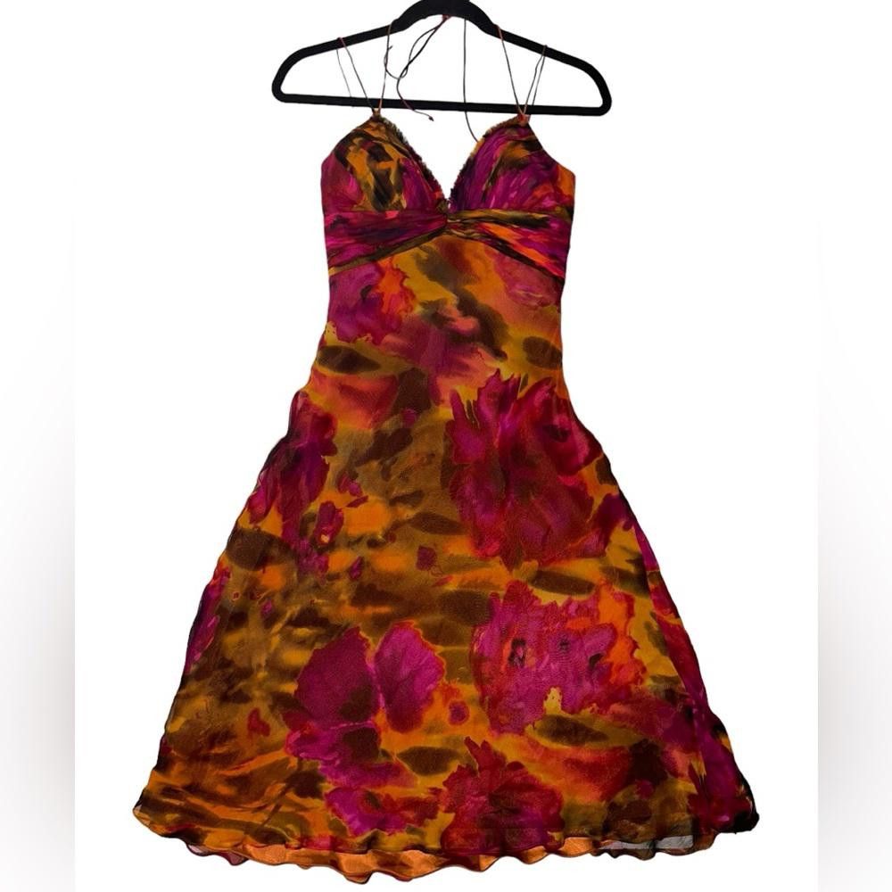 Designer Cache l Vintage 90s Silk Midi Dress Size 4 Size S / US 4 / IT 40 - 1 Thumbnail