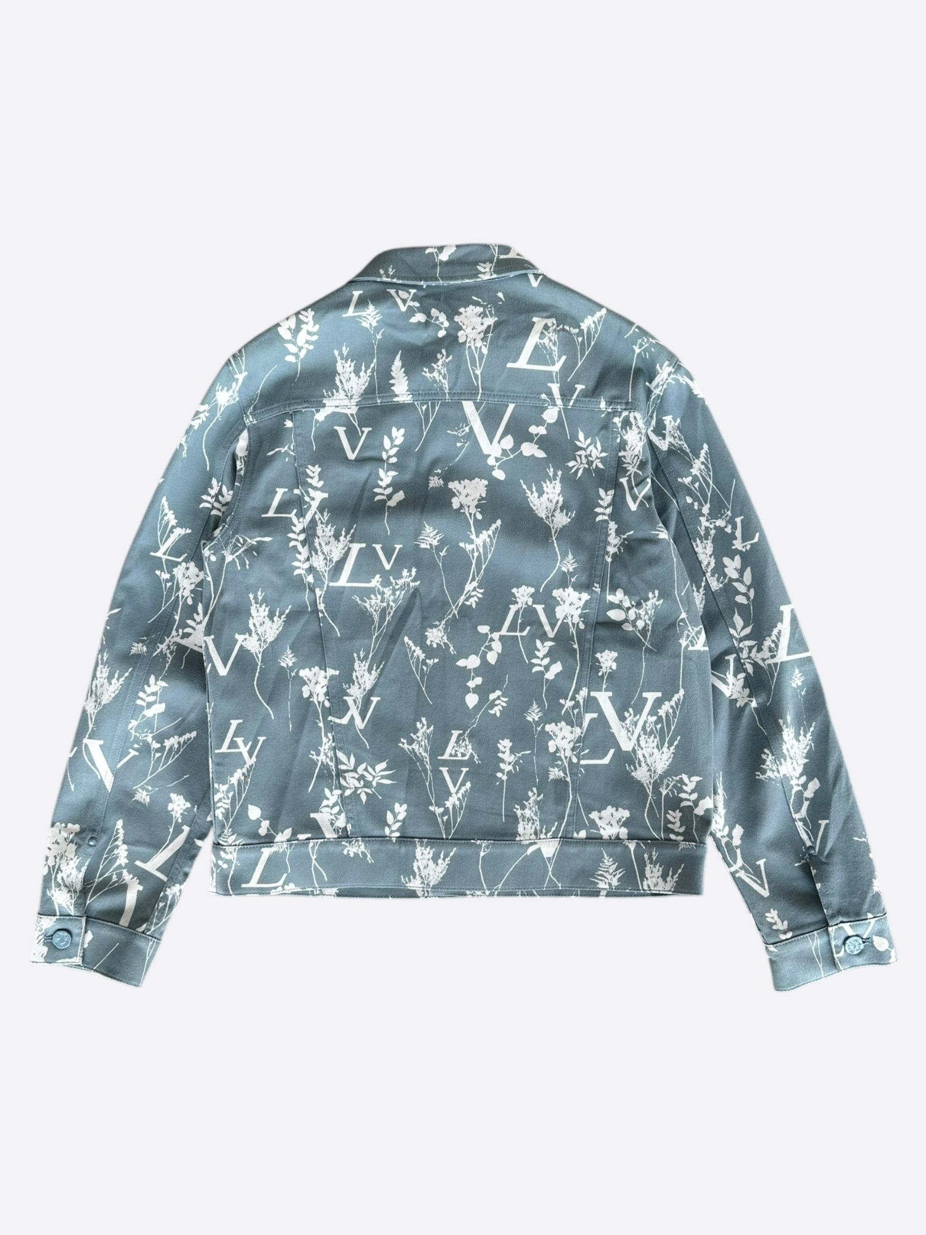 Louis Vuitton Louis Vuitton Blue & White LV Leaf Denim Jacket Size US M / EU 48-50 / 2 - 2 Thumbnail