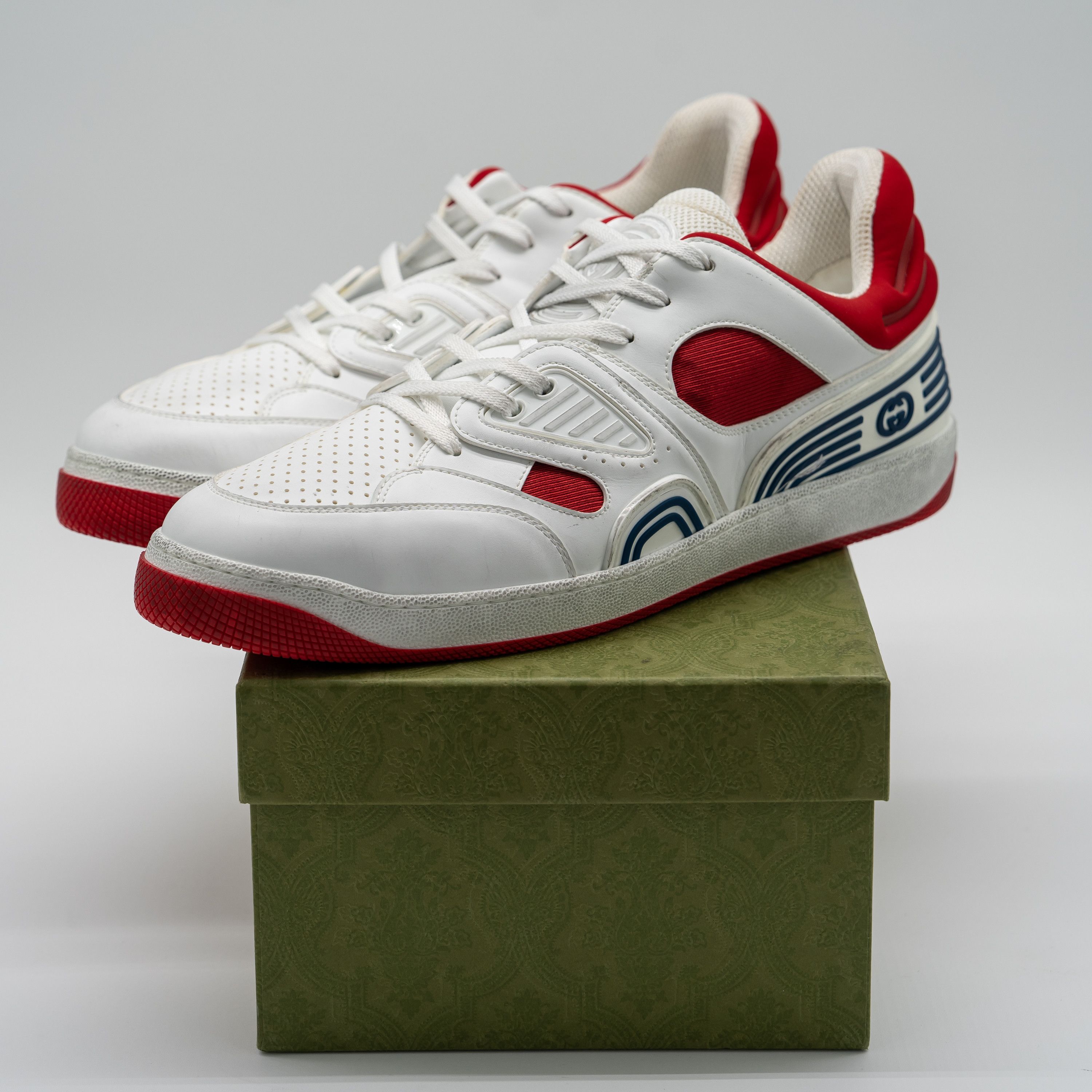 Gucci 14G 14.5 US Gucci Basket Low White Red Black Sneakers Size US 14 / EU 47 - 13 Thumbnail