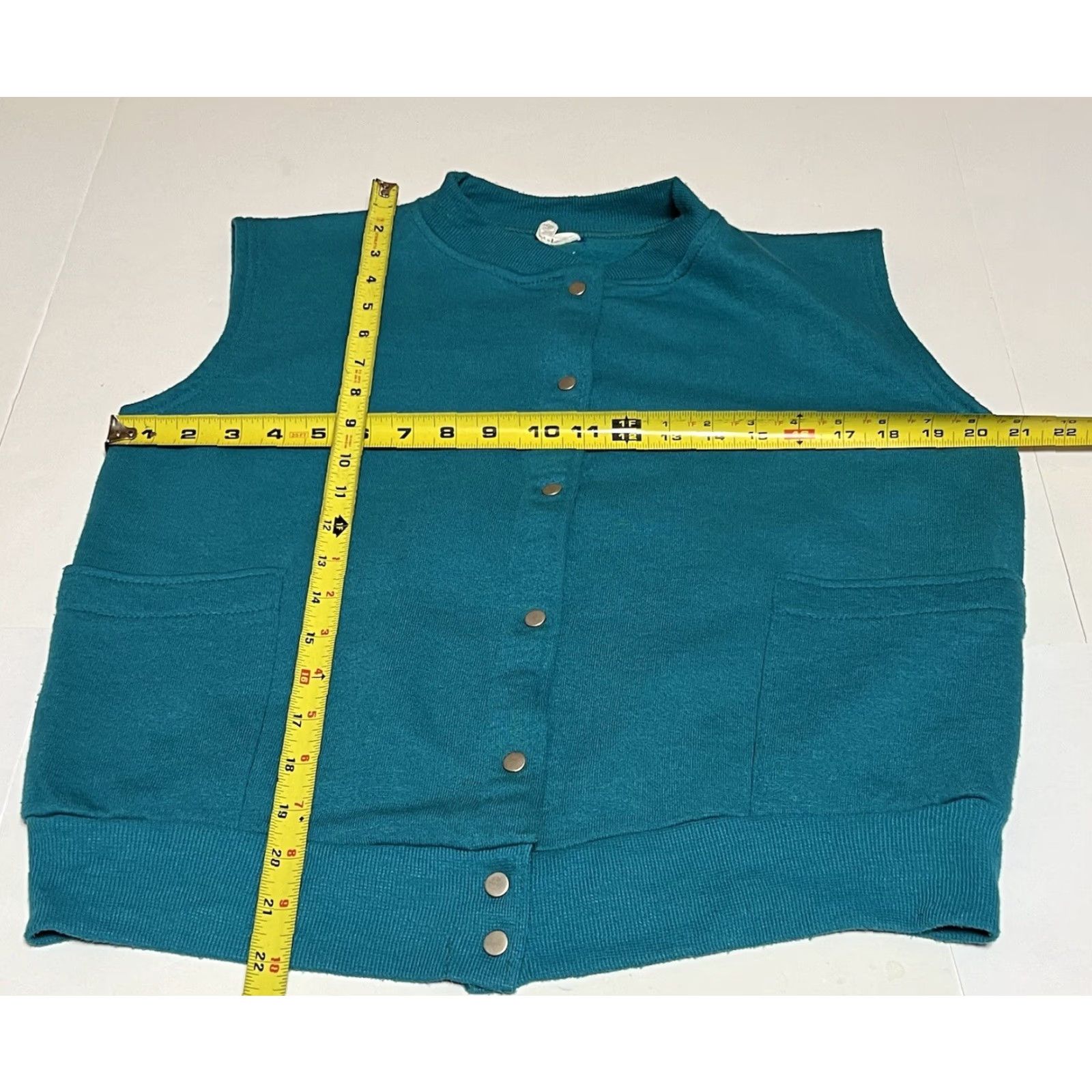 Vintage VINTAGE Handmade Sweater Vest Womens M Cotton Blend 80s Floral Green Knit Sleeveless Medium Girls Mens Size M / US 6-8 / IT 42-44 - 4 Thumbnail