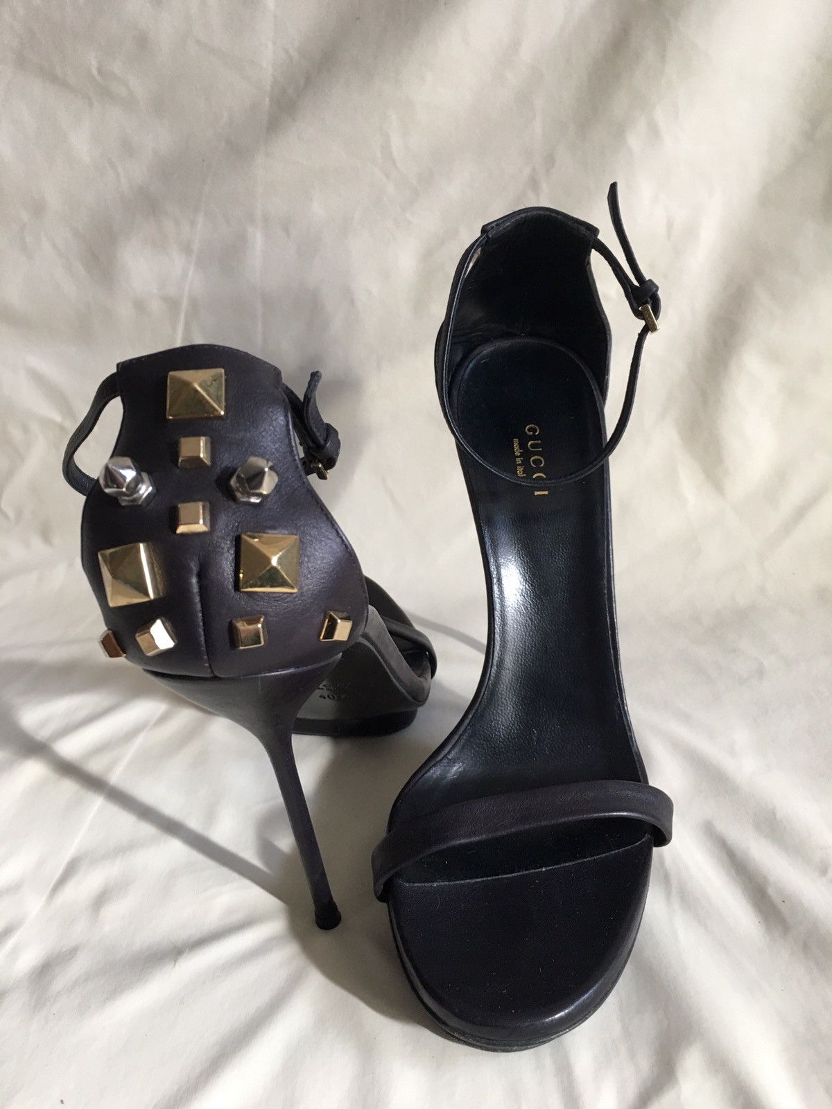 Gucci GUCCI Kinga Black Leather Heels Sandals EU 40.5 Size US 10.5 / IT 40.5 - 10 Thumbnail