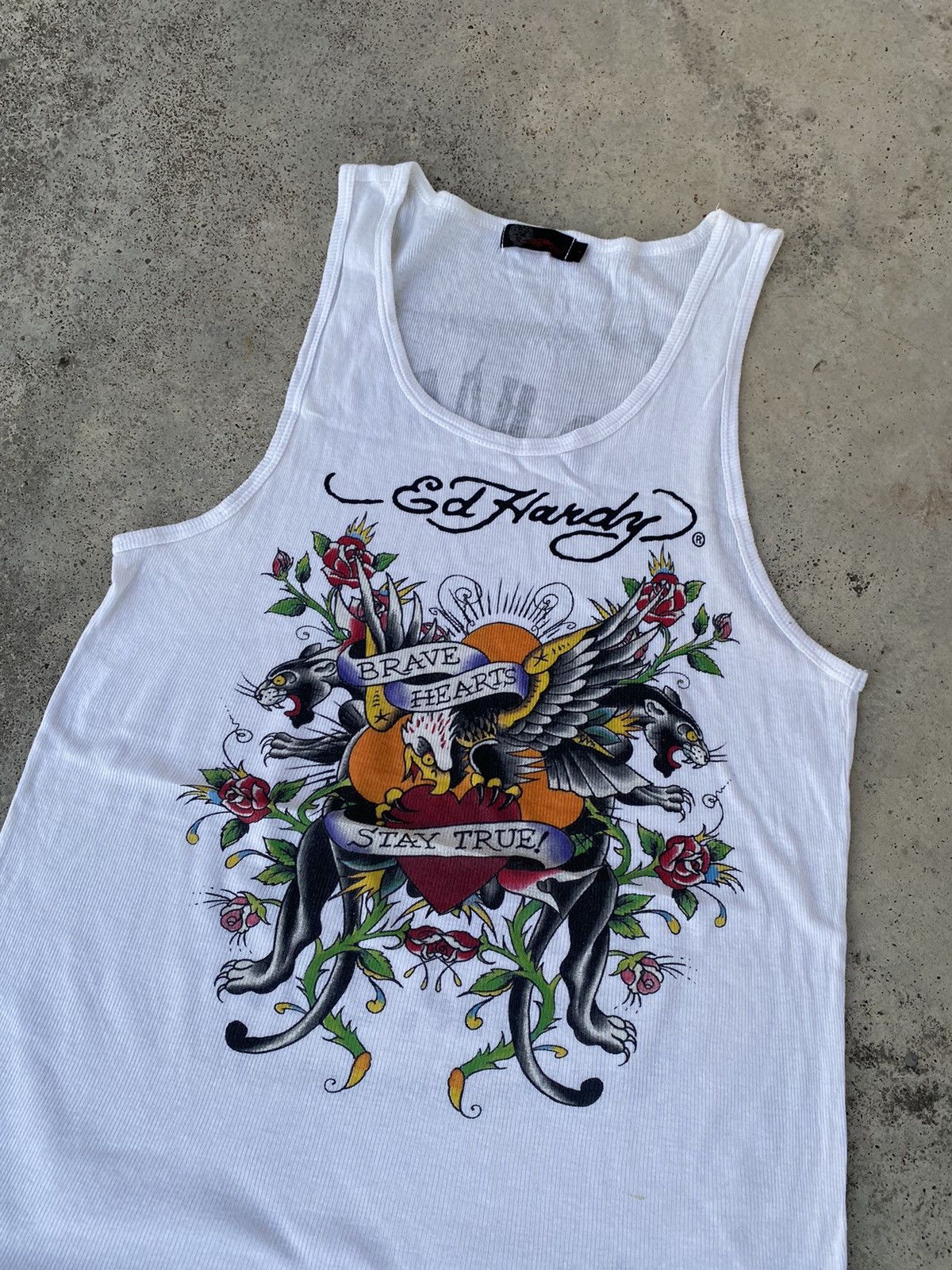 Ed Hardy Vintage Y2K Ed Hardy “Brave Hearts Stay True” Skull Tees Size US M / EU 48-50 / 2 - 3 Thumbnail