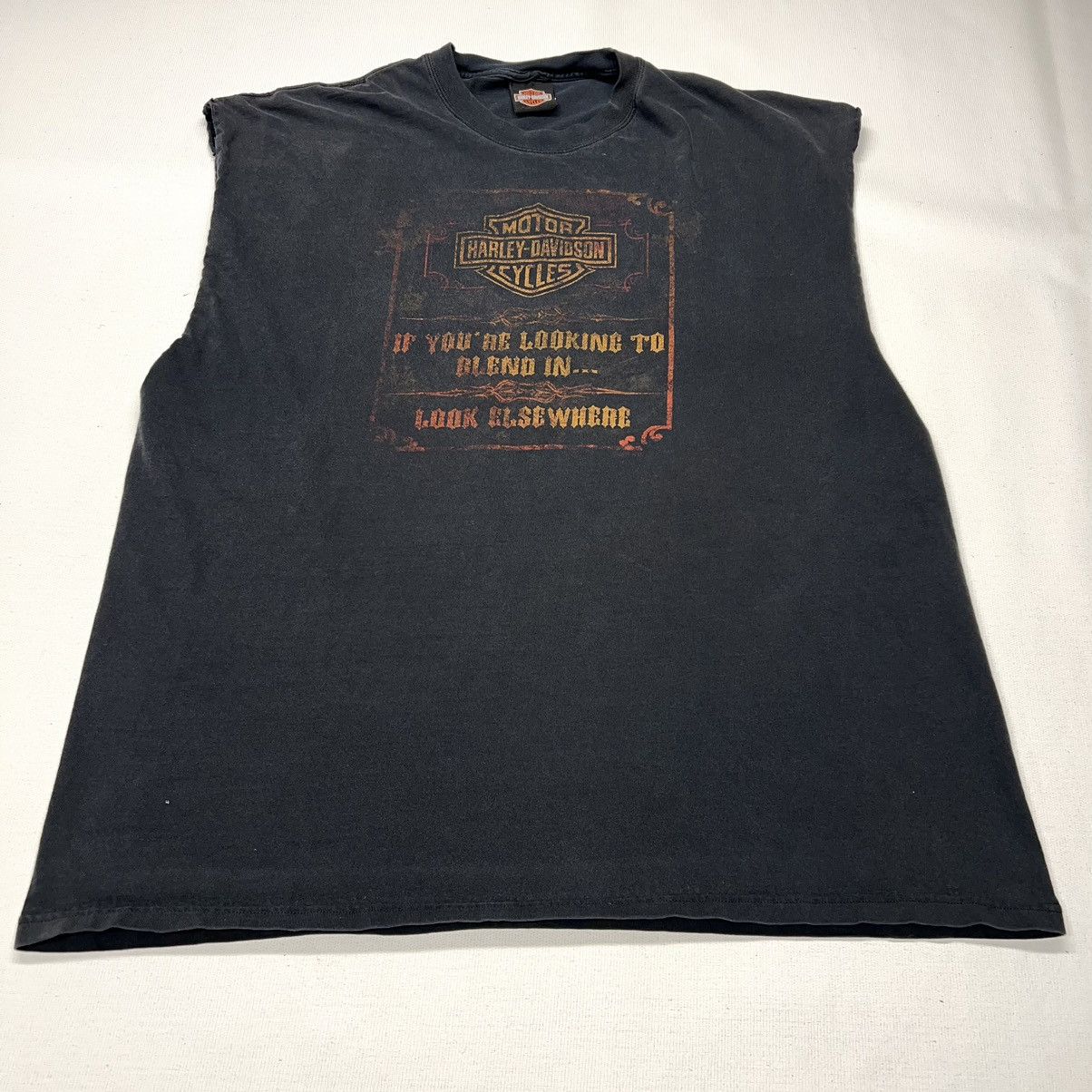 Harley Davidson × Vintage Harley Davidson Tee Shirt Black Sleeveless Biker Motorcycle Size US XXL / EU 58 / 5 - 1 Thumbnail
