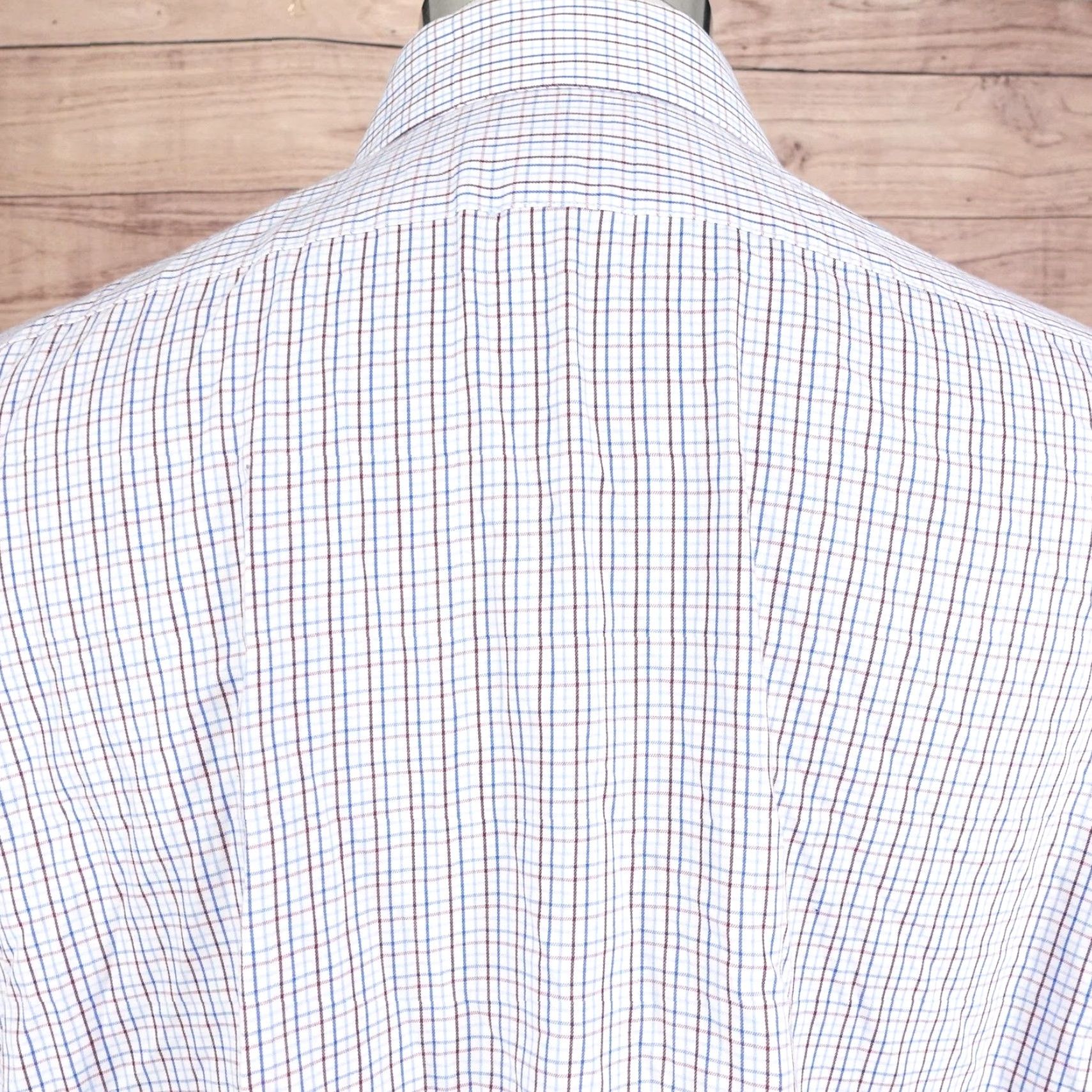 Van Heusen Van Heusen Mens Dress Shirt 16-16.5 34/35 White Check Wrinkle Free Regular Fit Size 46R - 5 Thumbnail