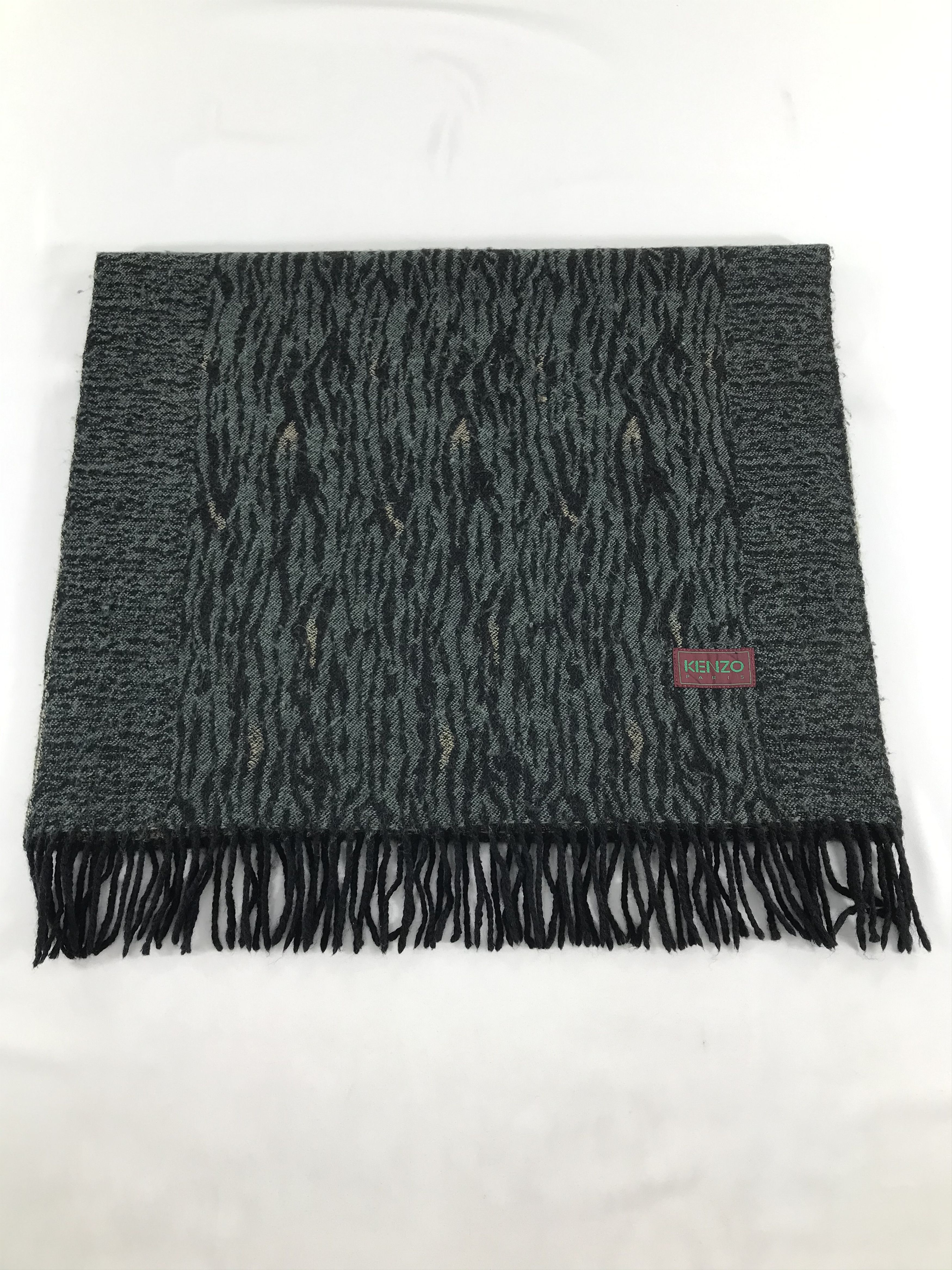Kenzo Kenzo Zebra Stripes Wool Scarf Muffler V387 Size ONE SIZE - 2 Thumbnail