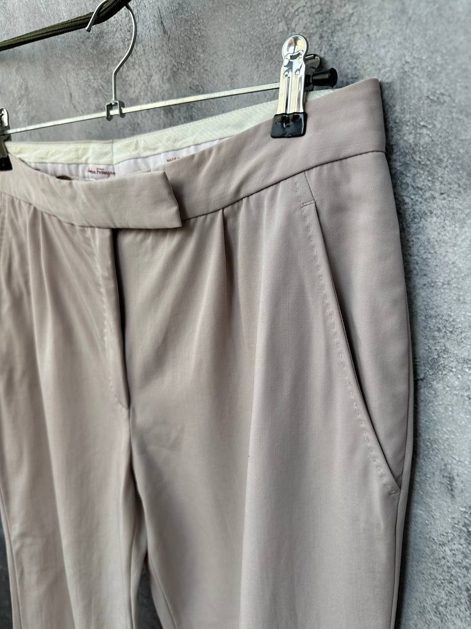 Salvatore Ferragamo RRP 800€ Salvatore Ferragamo Wool Tailored Trousers Taupe Size 28" / US 6 / IT 42 - 7 Thumbnail