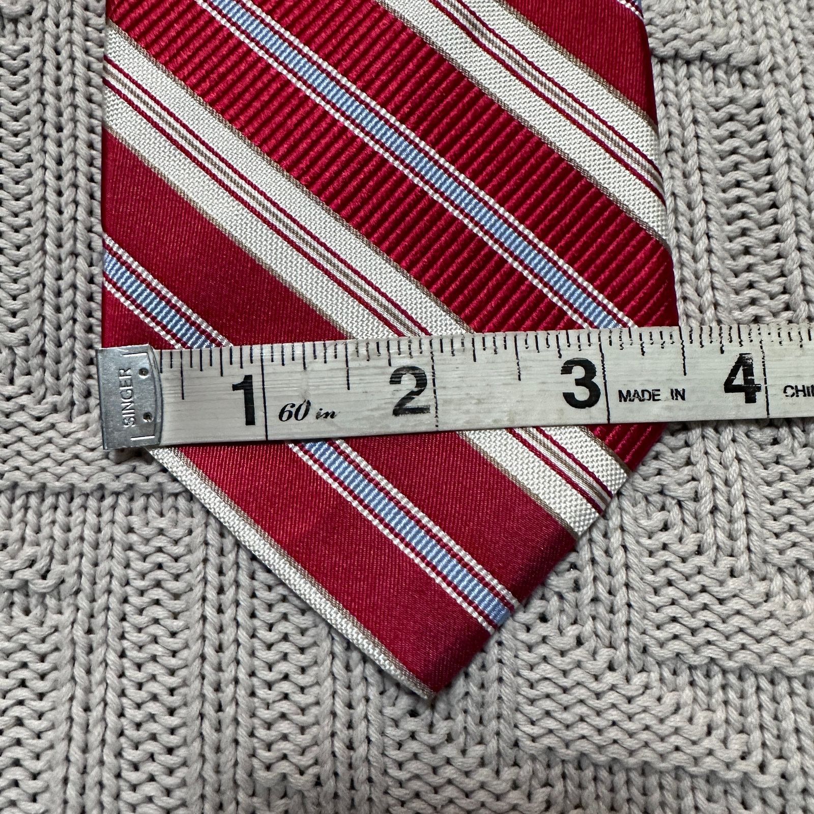 Hart Schaffner Marx Hart Schaffner Marx red striped silk tie Size ONE SIZE - 5 Thumbnail