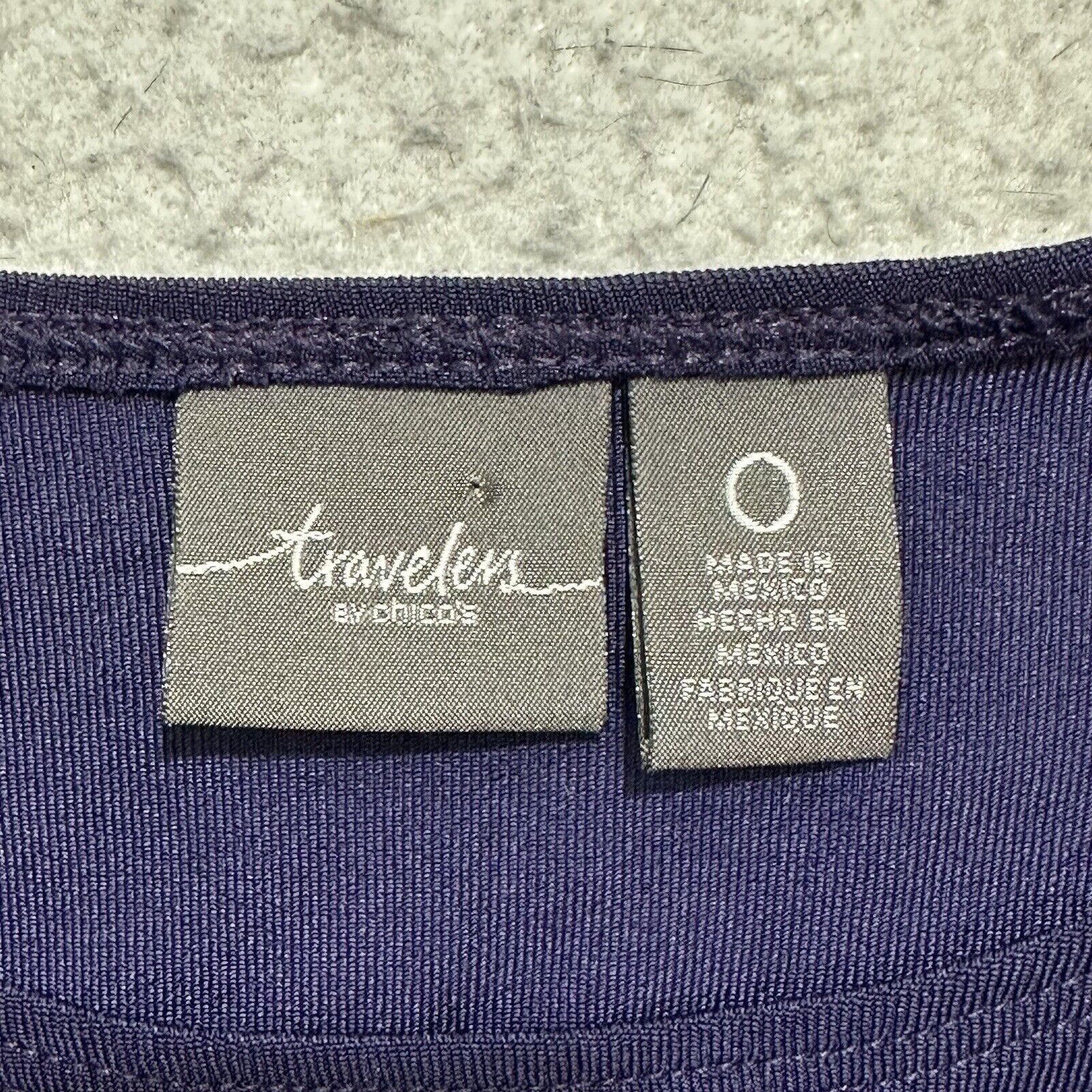 Chicos Chico's Small V-Neck Cold Shoulder Purple Acetate Blouse Size S / US 4 / IT 40 - 3 Thumbnail