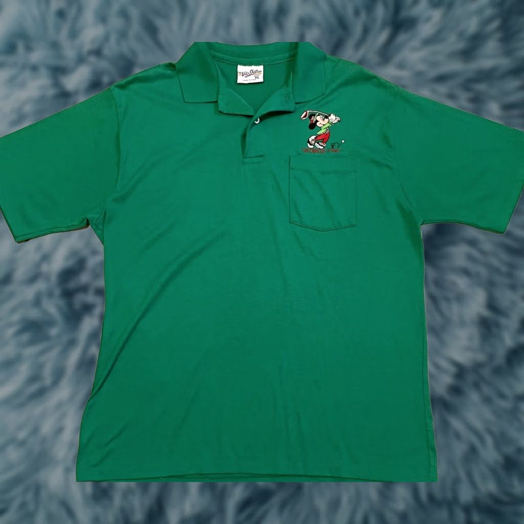 Disney VINTAGE Disney Mickey Mouse Polo Shirt XL Green Cartoon TV Disneyland Mens Size US XL / EU 56 / 4 - 1 Thumbnail