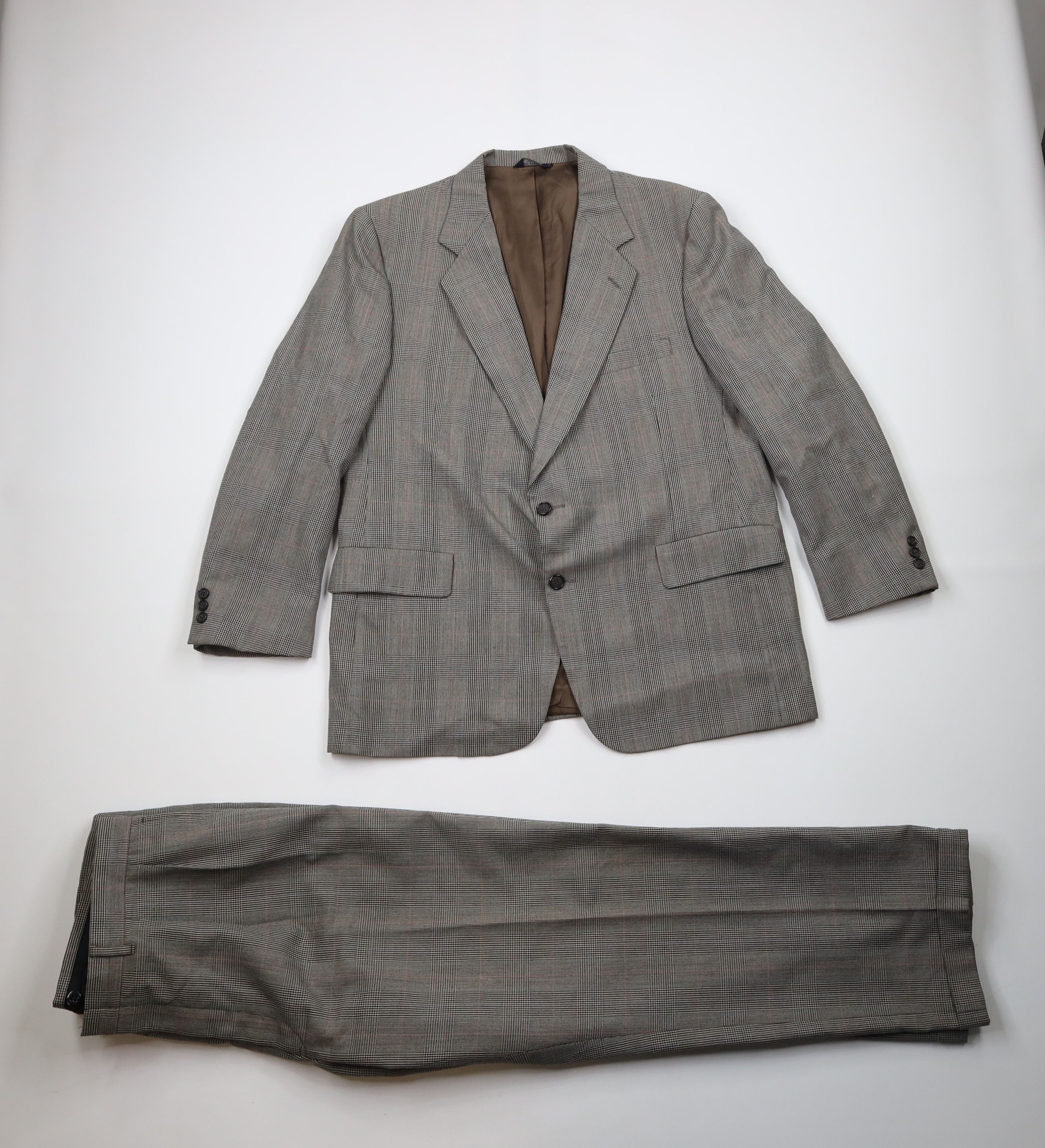 Vintage Vintage 70s Streetwear 2 Piece Wool Suit Houndstooth Size 46R - 1 Thumbnail