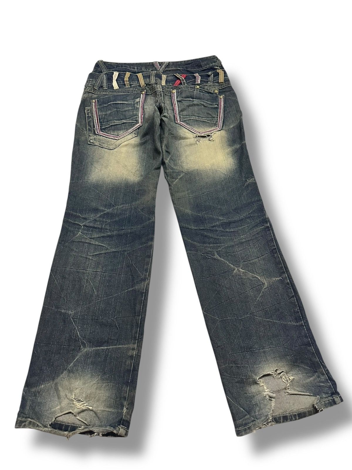 Japanese Brand Sorridere Distressed Japan Jeans Wideleg Style With MudWash Size US 34 / EU 50 - 2 Thumbnail