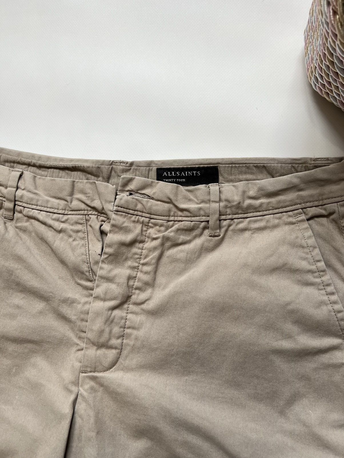 Allsaints Allsaints Beige Classic Shorts Chino Size US 34 / EU 50 - 2 Thumbnail