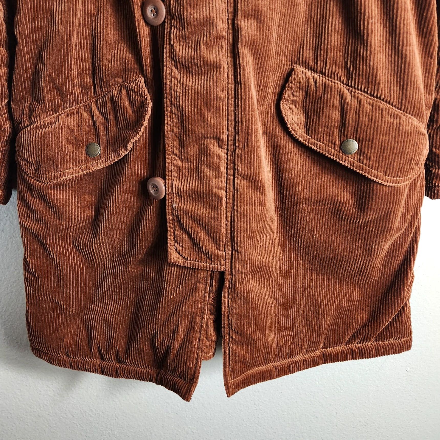 American Eagle Outfitters American Eagle Womens |XS| Rust Orange Corduroy Hooded Parka Jacket Coat Size XS / US 0-2 / IT 36-38 - 4 Thumbnail