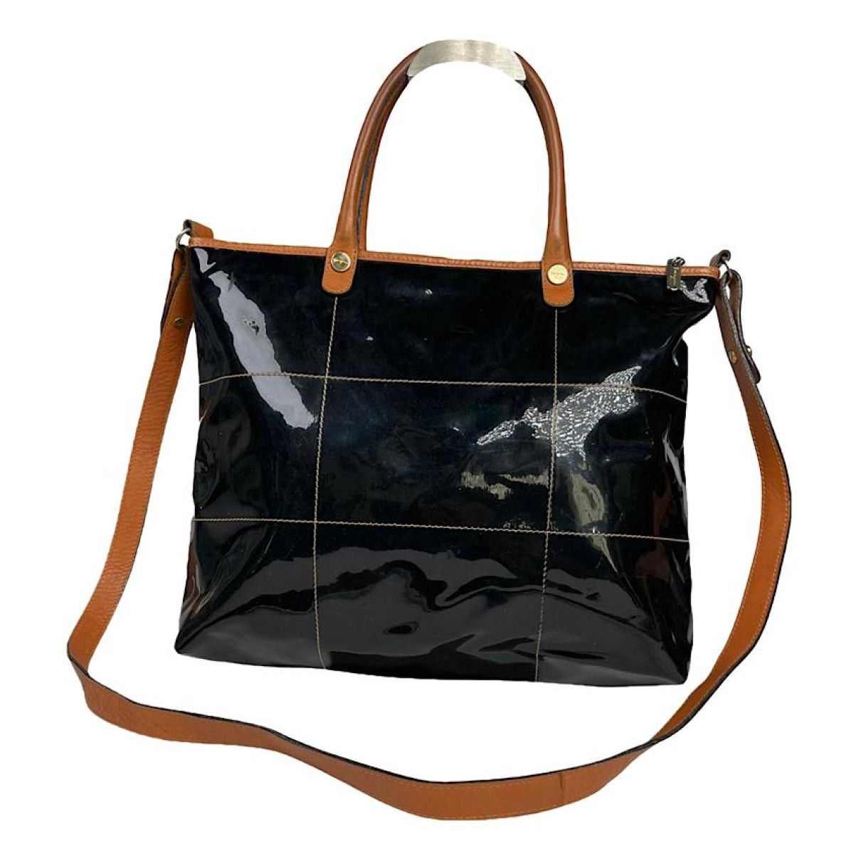 Salvatore Ferragamo Wanda Black Patent Leather Handbag Size ONE SIZE - 1 Thumbnail