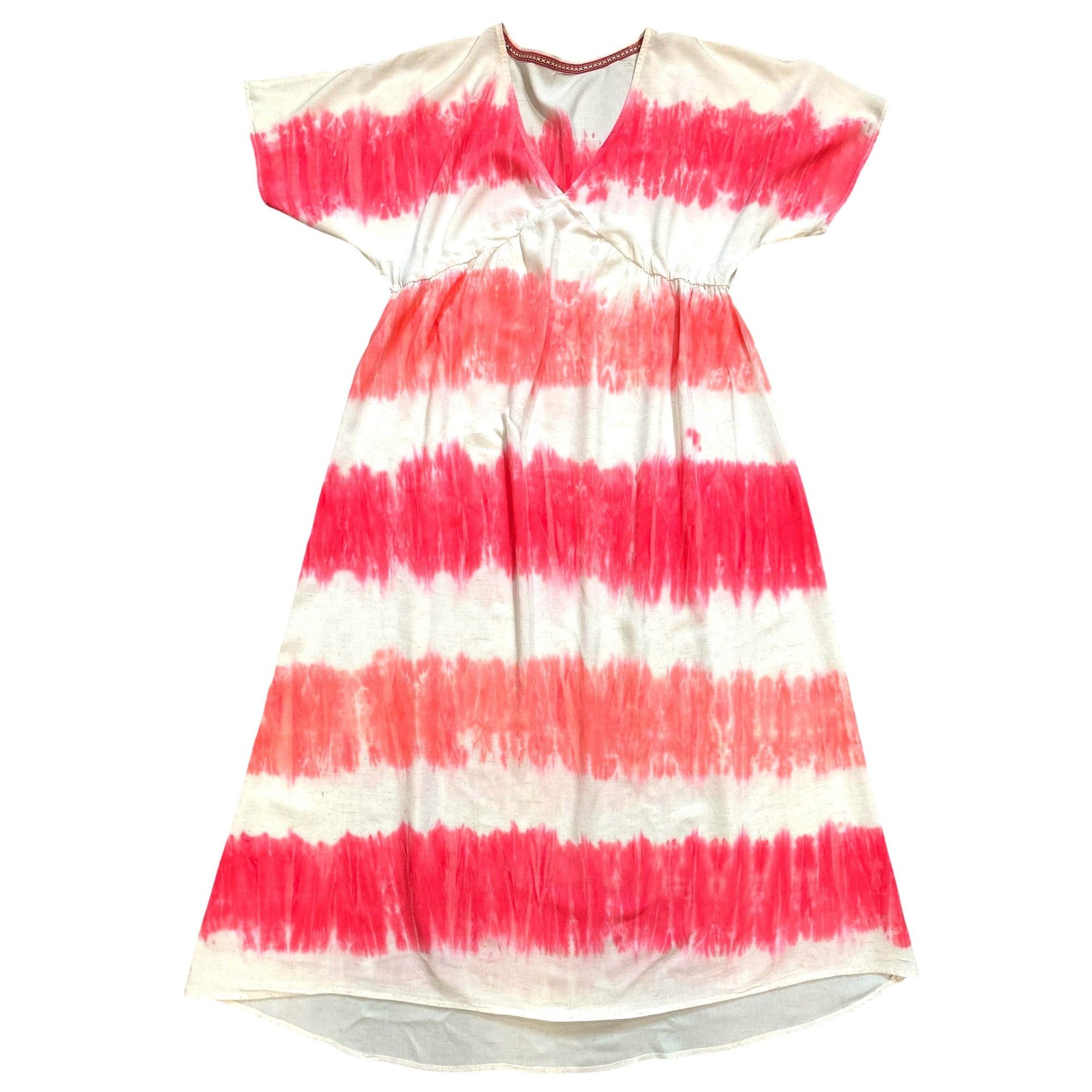 Other CCC Tie Dye Maxi Dress V Neck Short Sleeve Trendy Red White Size XL / US 12-14 / IT 48-50 - 5 Thumbnail
