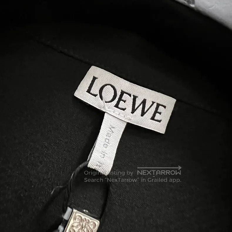 Loewe Loewe Black Embroidered Logo Silk Shirt with Ripped Pocket Size XS / US 0-2 / IT 36-38 - 2 Thumbnail