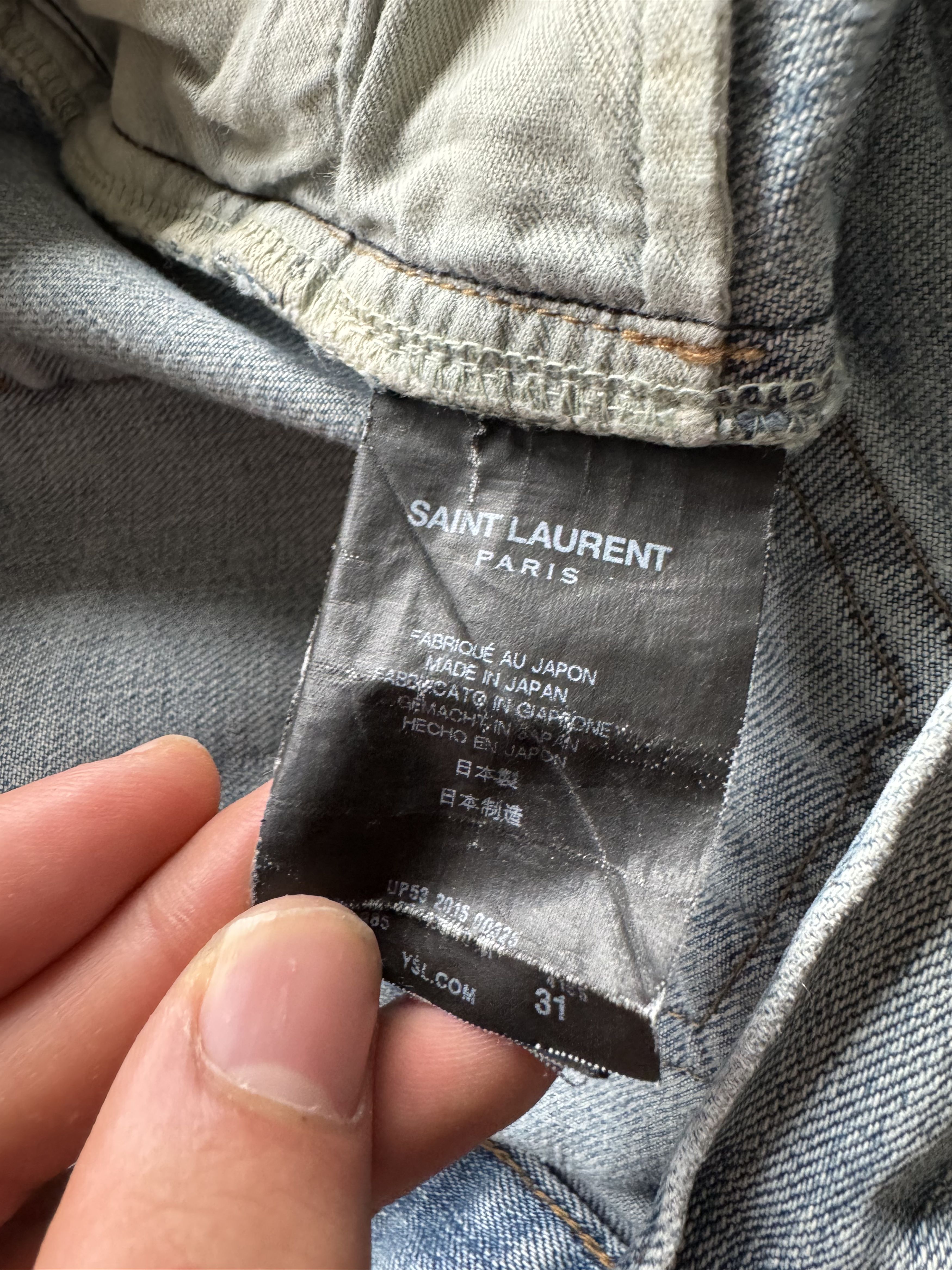 Saint Laurent Paris D02 M/SK-LW Repaired Knee Jeans Size US 31 - 21 Thumbnail