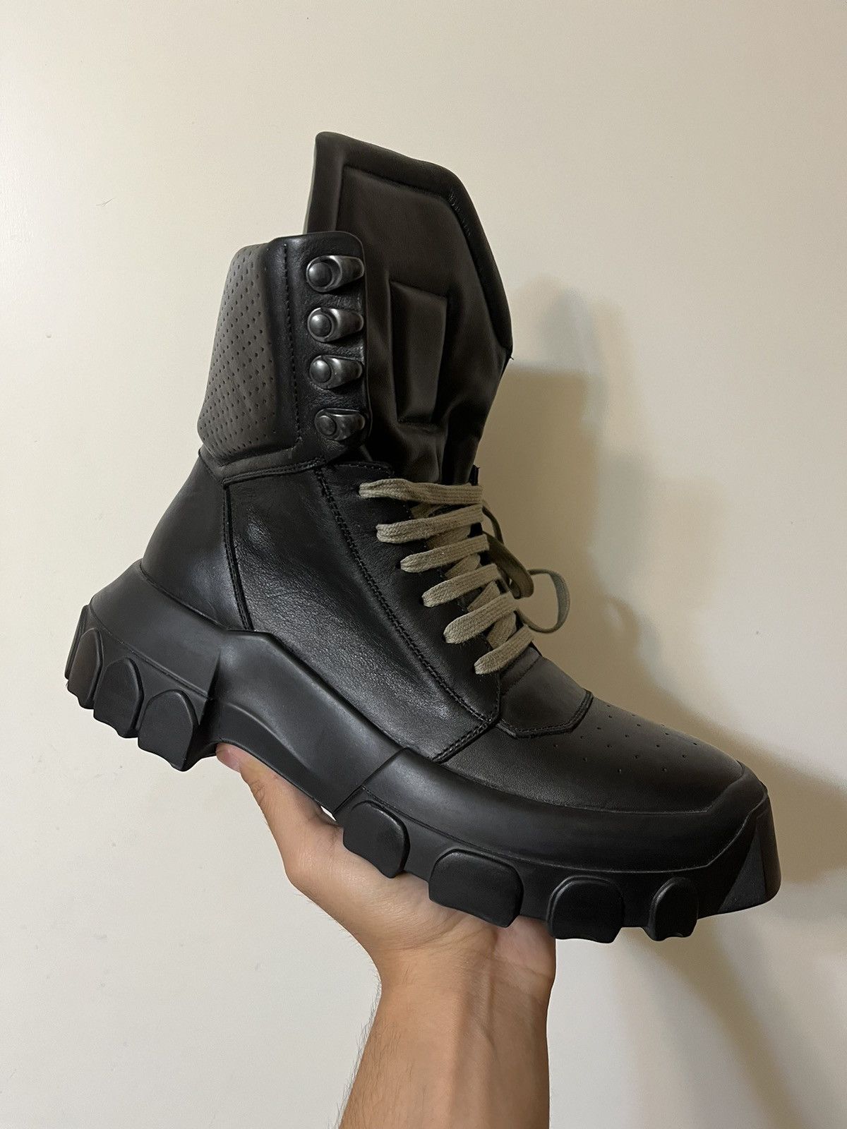 Rick Owens Black Tractor Dunk Boots | Grailed
