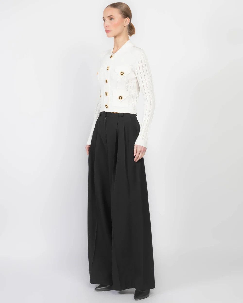Balmain o1s1wg111225 4 Pocket Knit Cardigan in White Size XL / US 12-14 / IT 48-50 - 4 Thumbnail
