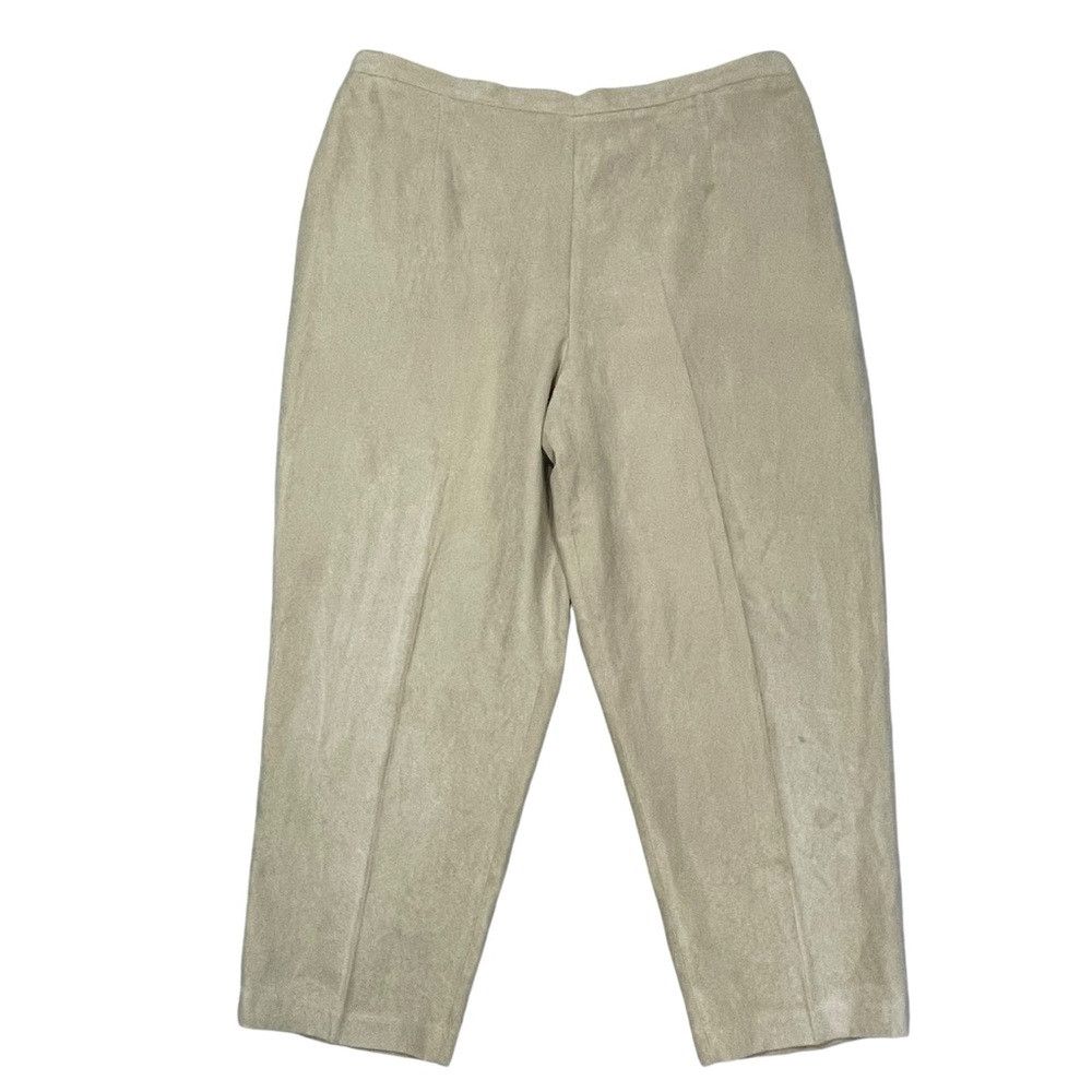 Other Alfred Dunner Beige Elastic Waist Faux Suede Pants Size 18 Size 40" / US 18 - 2 Thumbnail