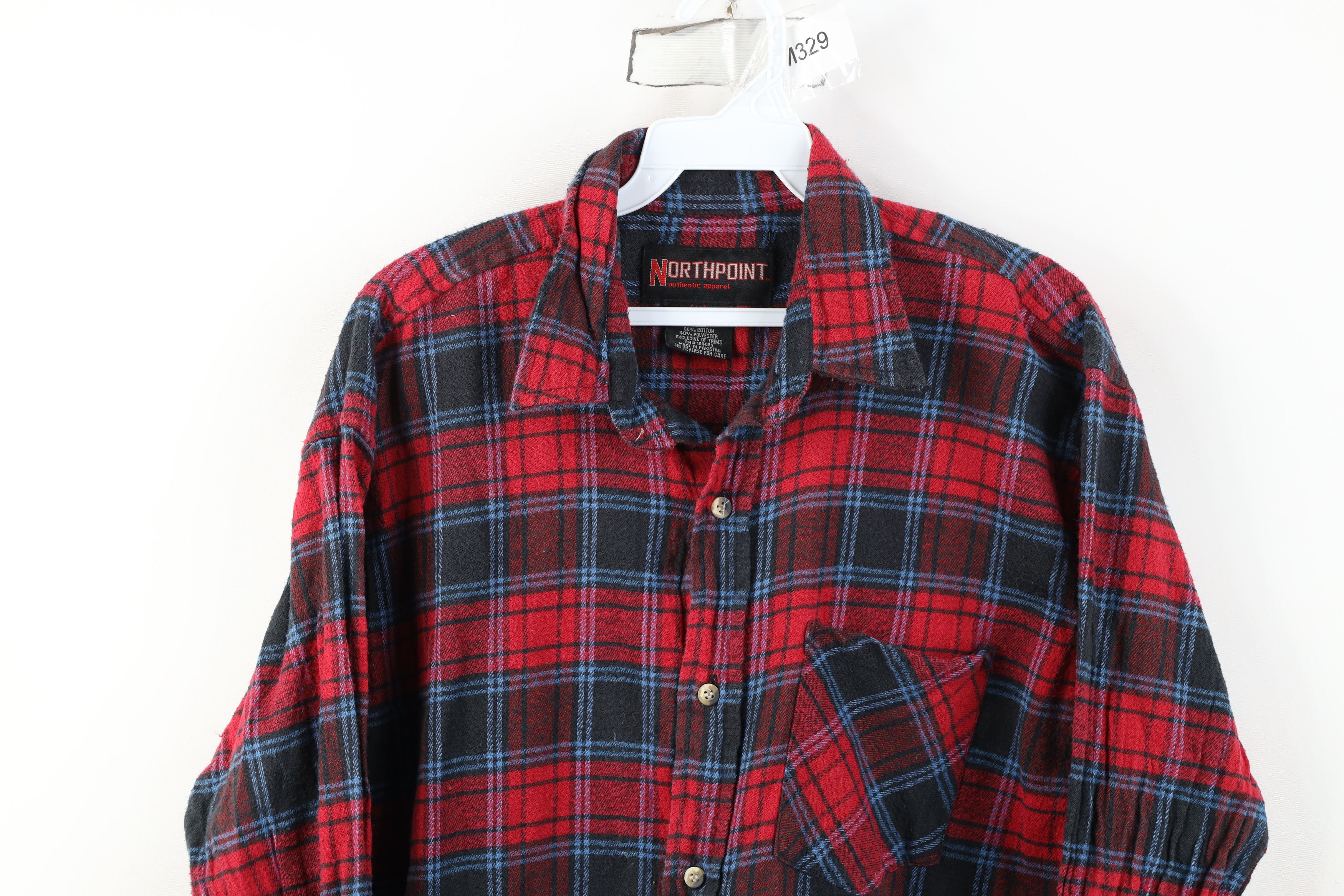 Vintage Vintage 90s Streetwear Flannel Collared Button Shirt Plaid Size US M / EU 48-50 / 2 - 2 Thumbnail
