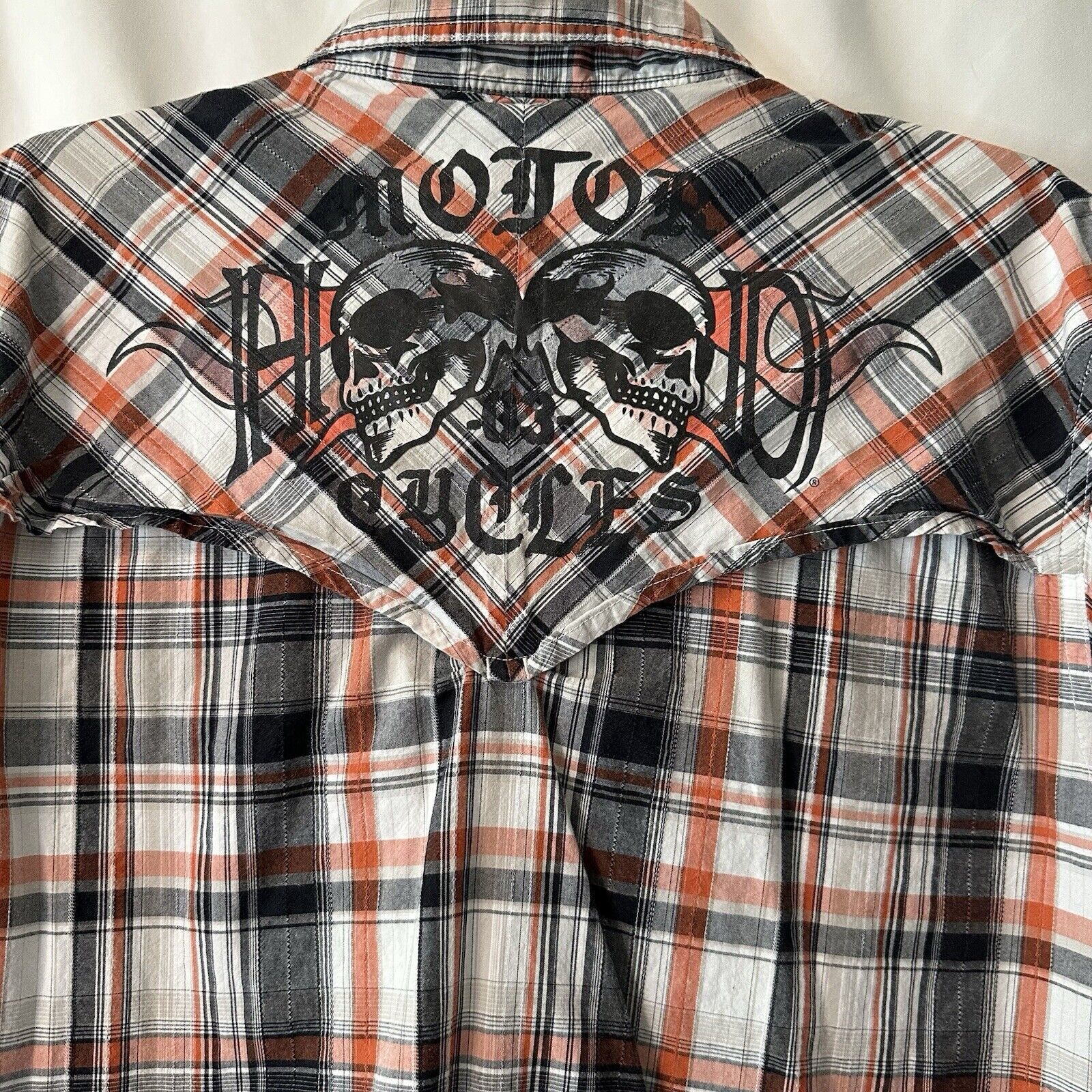 Harley Davidson Harley-Davidson Perform Vented Skull Graphic Plaid LR Shirt Size US L / EU 52-54 / 3 - 10 Thumbnail