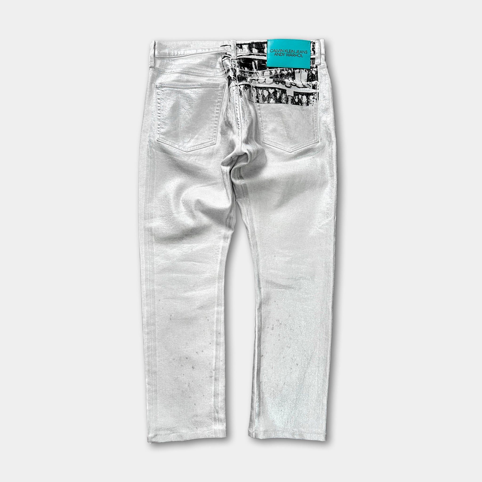 Calvin Klein Calvin Klein x Andy Warhol Silver Jeans Size US 30 / EU 46 - 3 Thumbnail