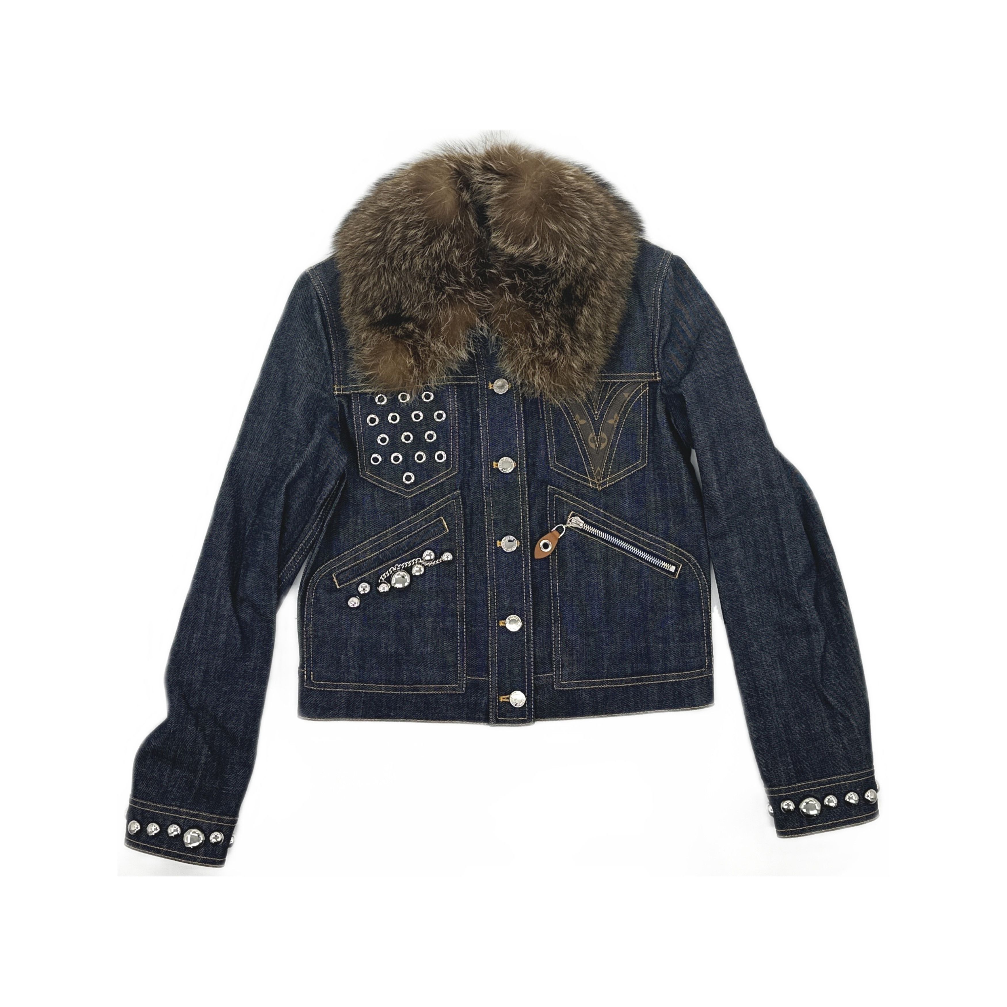 Louis Vuitton Louis Vuitton Fur Collar Denim Jacket 34 Size XS / US 0-2 / IT 36-38 - 1 Thumbnail