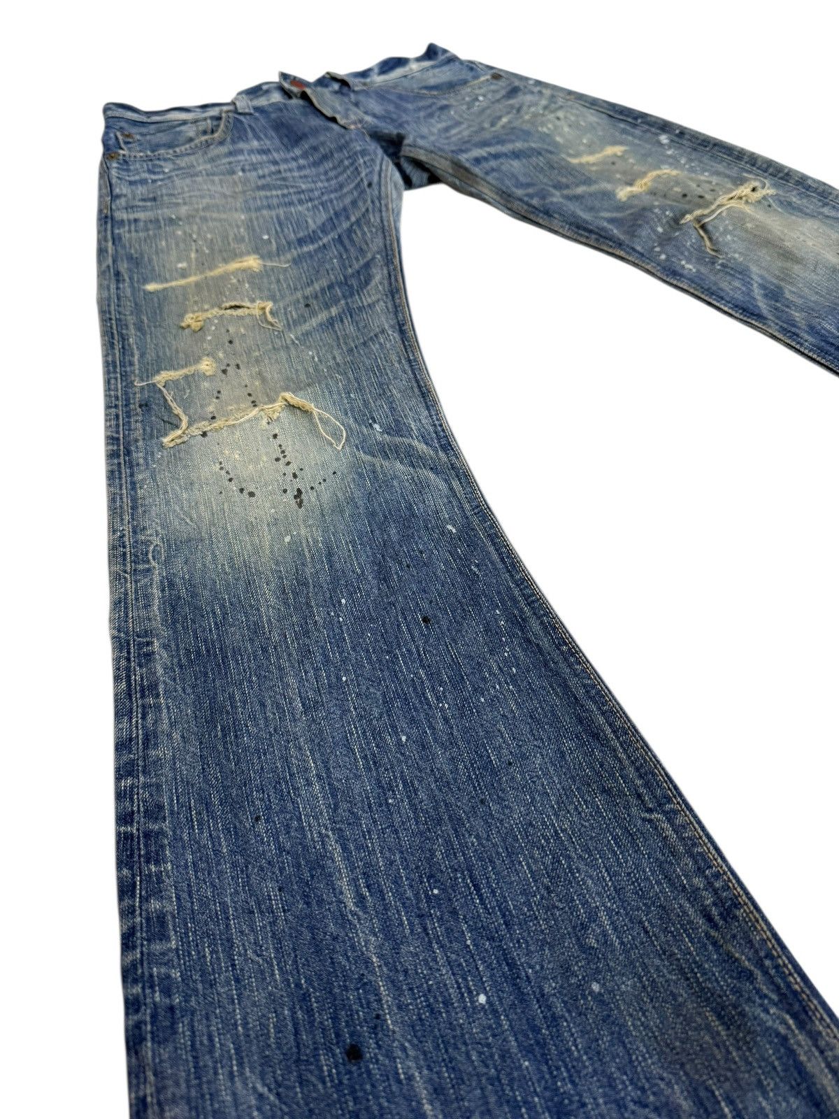 If Six Was Nine Flared Jeans Edwin 503 Blue Trip Clawmark Distressed Sick Size US 31 - 5 Thumbnail