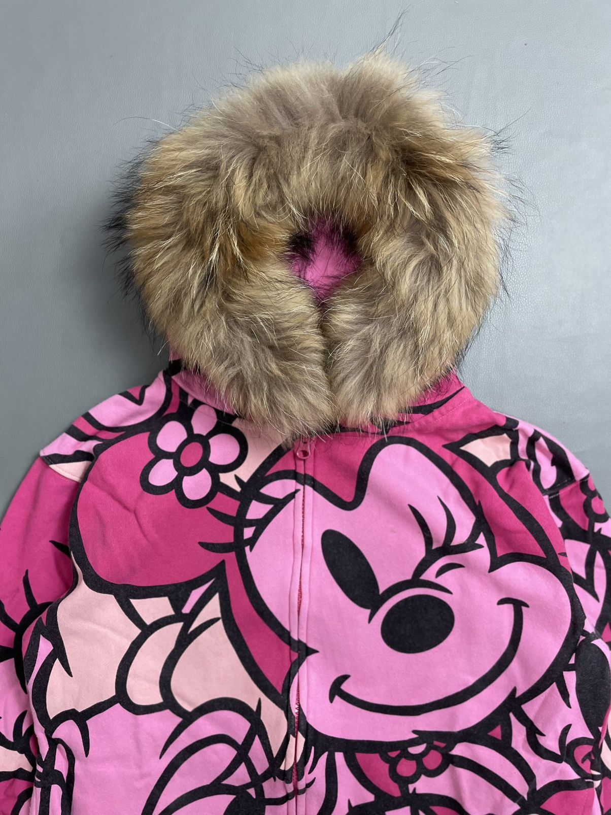 Japanese Brand Disney Mickey Mouse printed Fur Hoodie y2k style Size M / US 6-8 / IT 42-44 - 2 Thumbnail