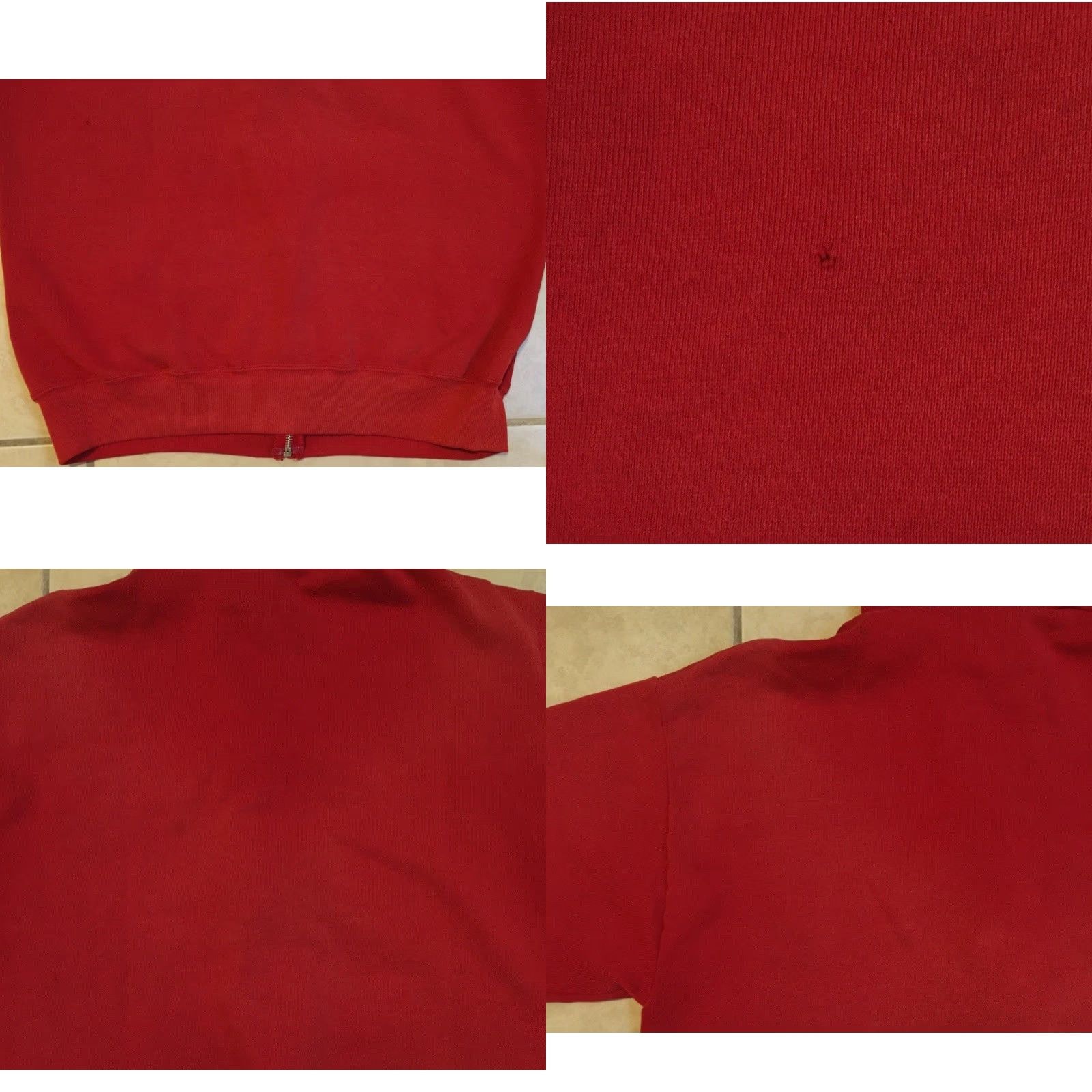 Vintage VINTAGE Punk Hoodie Mens S Red 80s Distress Zip Sweatshirt Biker Skate Surf Grunge USA 90s Size US S / EU 44-46 / 1 - 10 Thumbnail