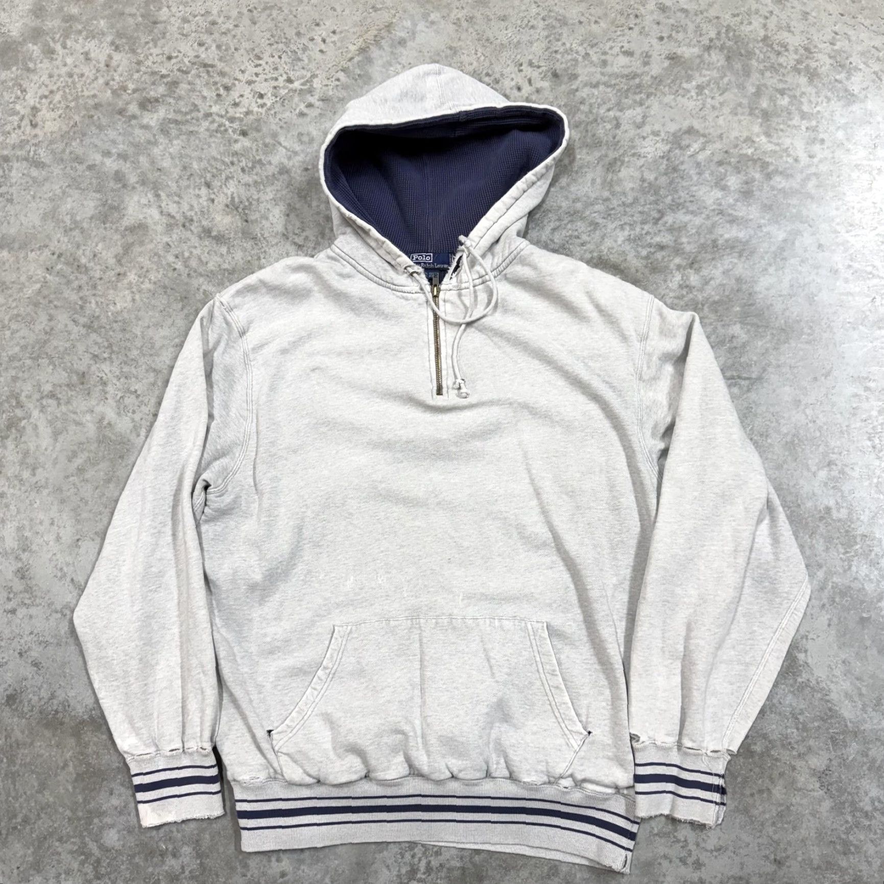 Polo Ralph Lauren Vintage Polo Ralph Lauren Hoodie Sweatshirt Mens Large Gray 1/4 Zip RPL 91-L 90s Size US L / EU 52-54 / 3 - 3 Thumbnail