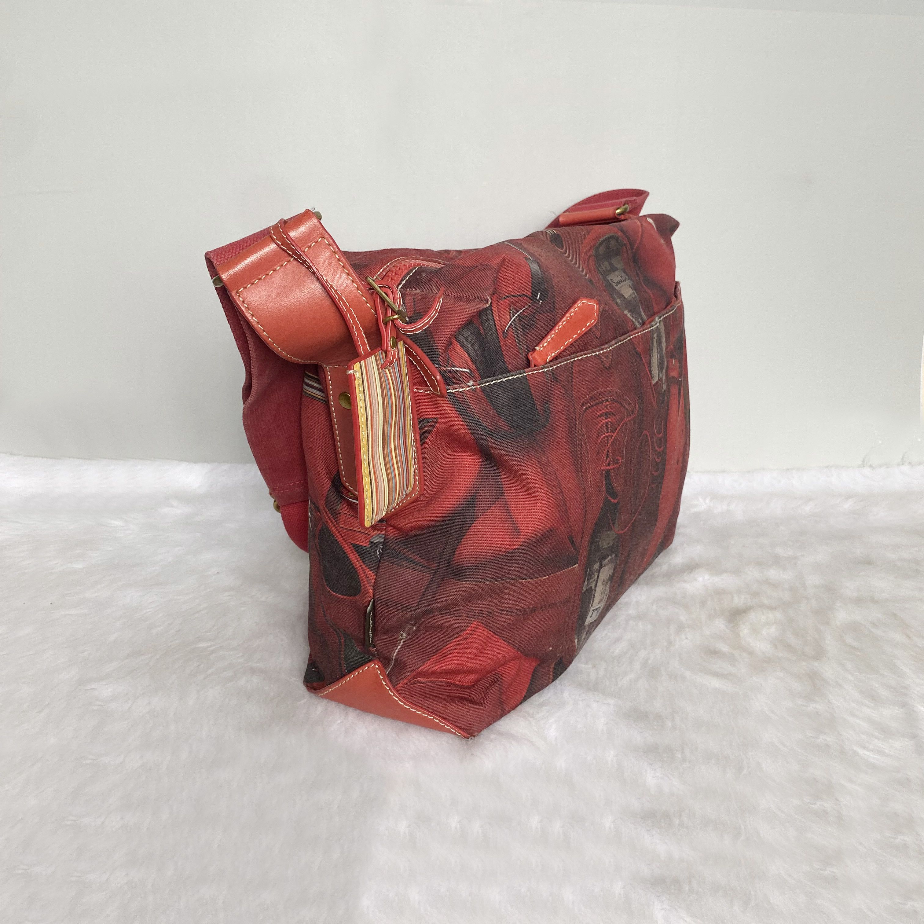 Paul Smith Vintage Red Mix Coated Canvas Leather Crossbody Bag Size ONE SIZE - 2 Thumbnail