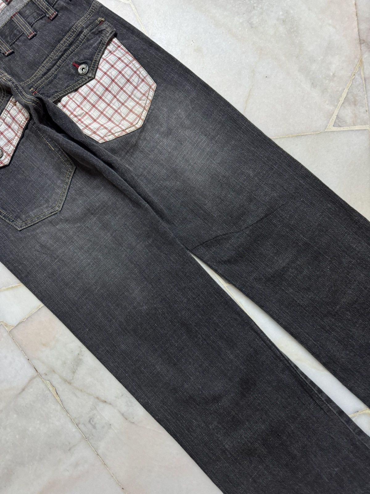 14th Addiction 💥Double Waist 90s Japanese Sand Washed Distress Jean Denim Size US 29 - 17 Thumbnail