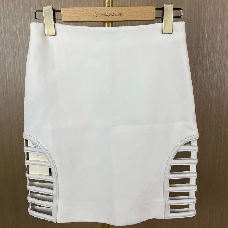 Fendi Fendi White Cotton Midi Skirt for Women 0089 Size 30" / US 8 / IT 44 - 1 Thumbnail