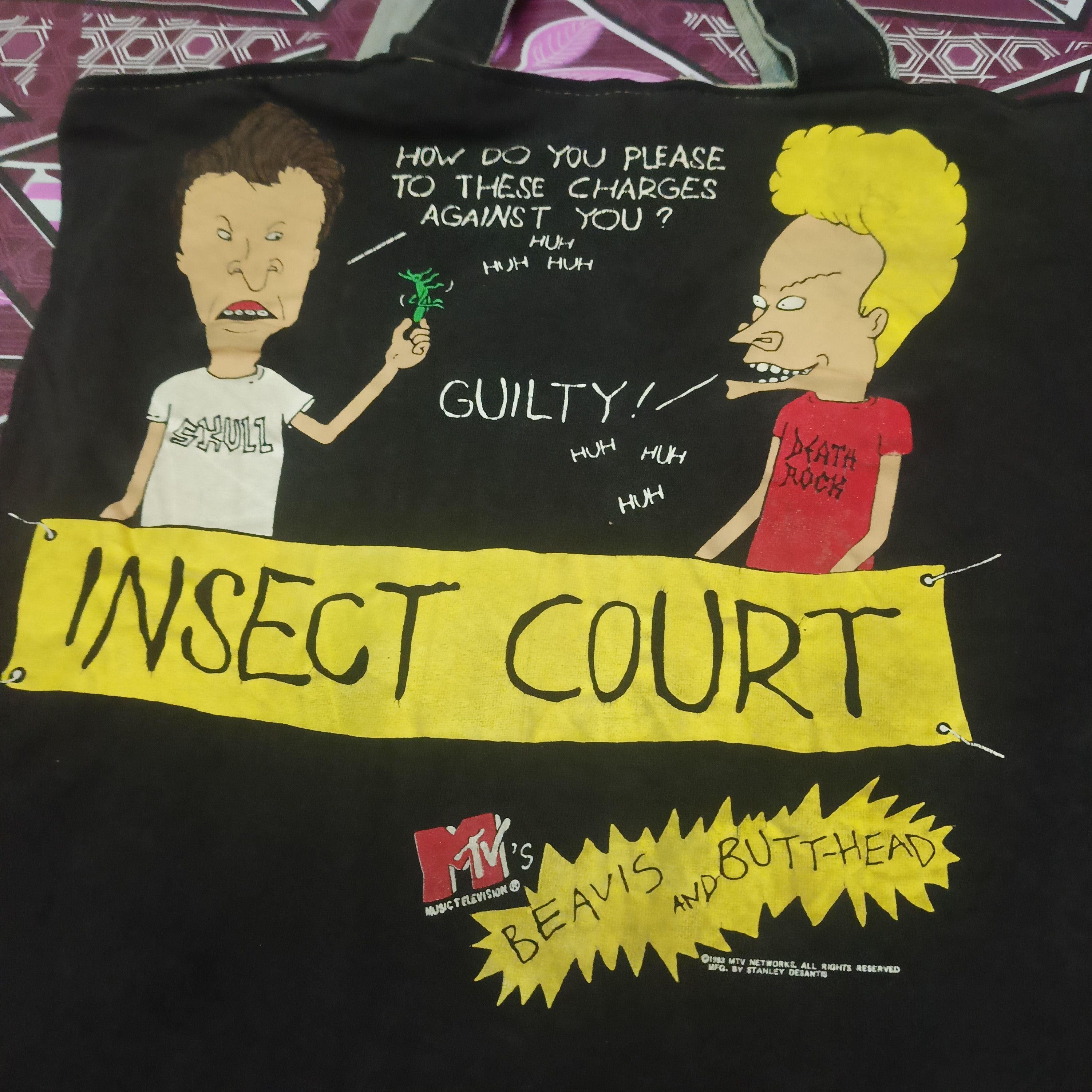 Cartoon Network × Mtv × Vintage Vintage 1993 Beavis and ButtHead Reversible Custom Tote bag Size ONE SIZE - 2 Thumbnail