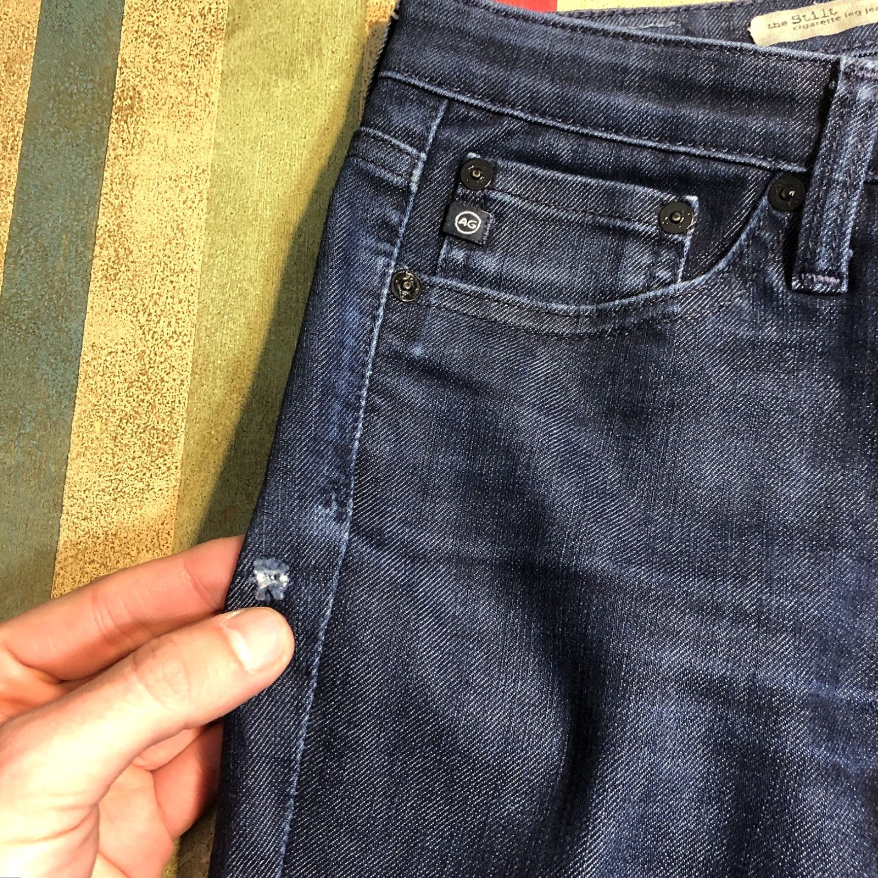 Vintage AG Adriano Goldschmied The Stilt Jeans Women 5-Pocket Slim Skinny Zip Belt Loops Blue 30.5 Inseam Size 27" / US 4 / IT 40 - 5 Thumbnail