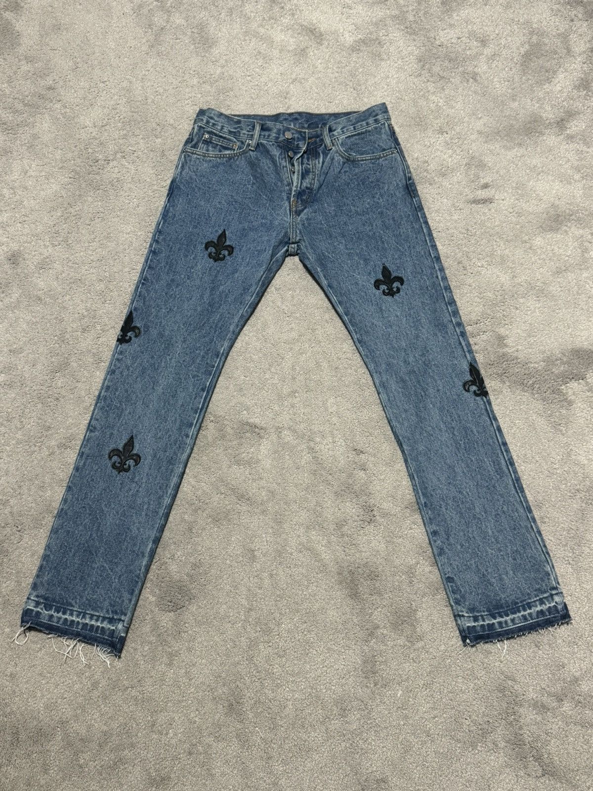 MNML Straight leg denim with leather patchwork Size US 31 - 1 Thumbnail