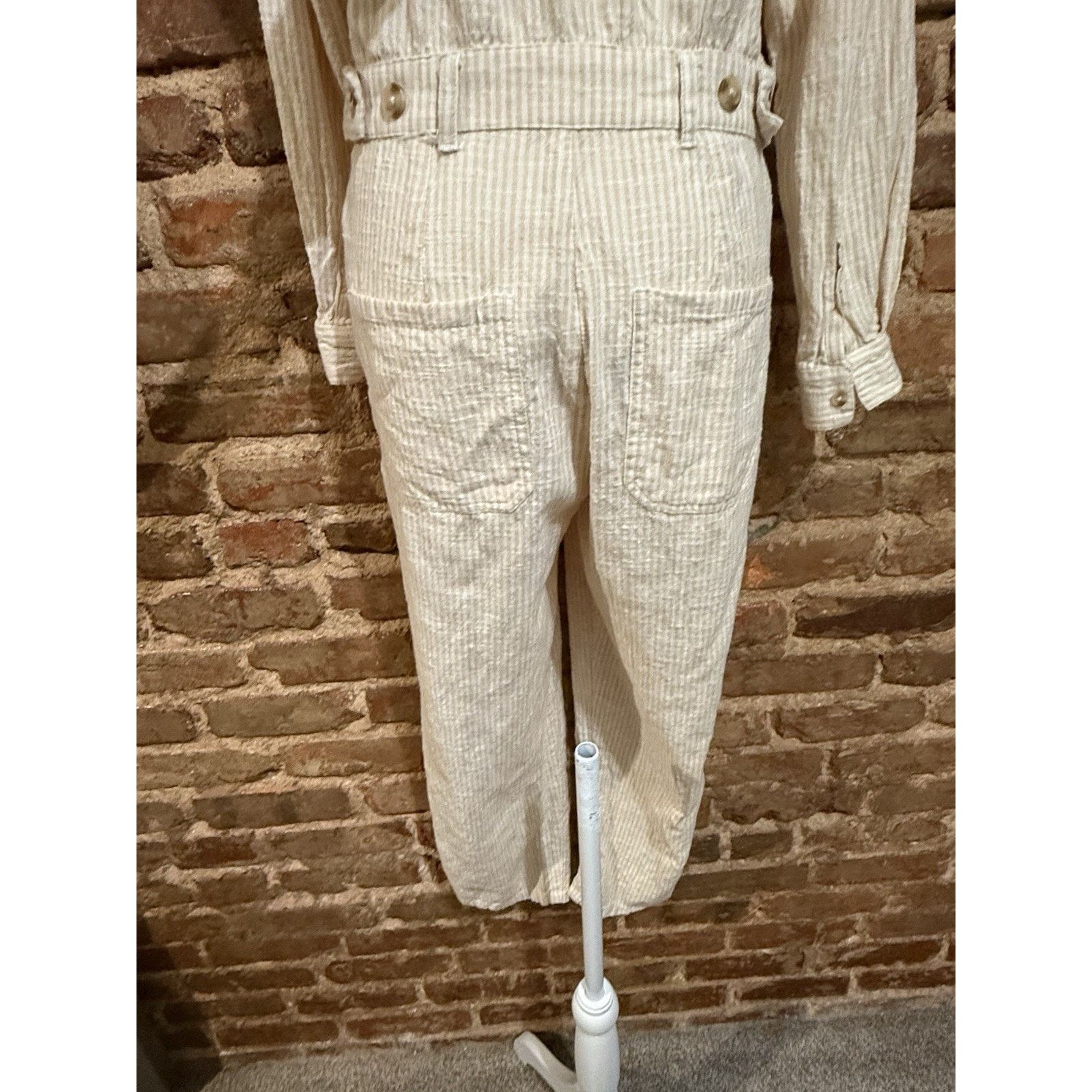 Billabong Billabong Dare Me Coverall Jumpsuit Sz M Seersucker EUC Size 32" / US 10 / IT 46 - 9 Thumbnail