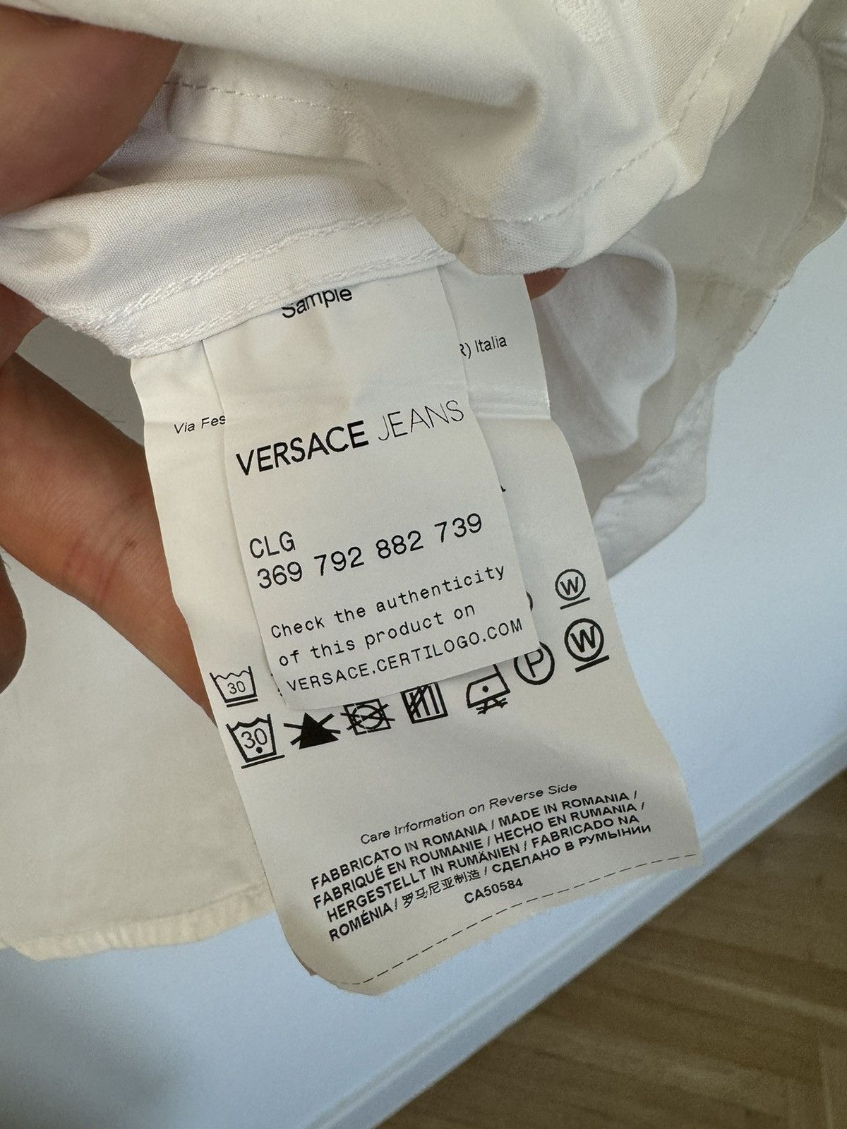 Versace Jeans Couture Versace Luxury Designer Button Up Monogram White Shirt Rare Size US S / EU 44-46 / 1 - 4 Thumbnail