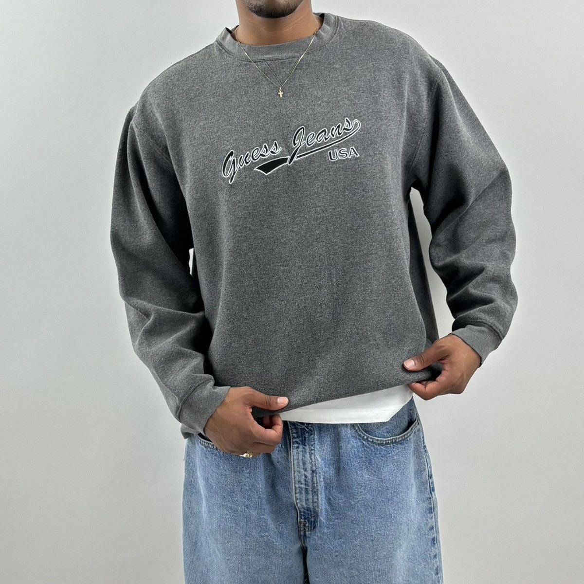 Guess vintage 90s GUESS JEANS USA spellout crewneck sweatshirt Size US L / EU 52-54 / 3 - 2 Thumbnail